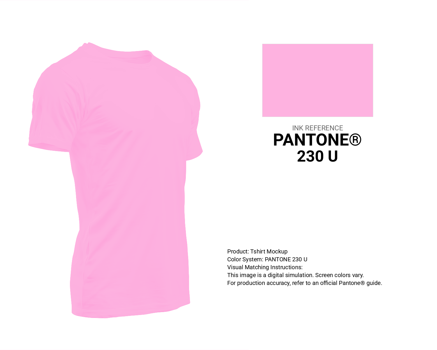 Creative T-shirt mockup featuring Pantone 230 U Color | Hex color Code #feb2e0. Perfect for fashion designers, apparel brands, and print-on-demand projects. #tshirt #mockup #fashion #feb2e0