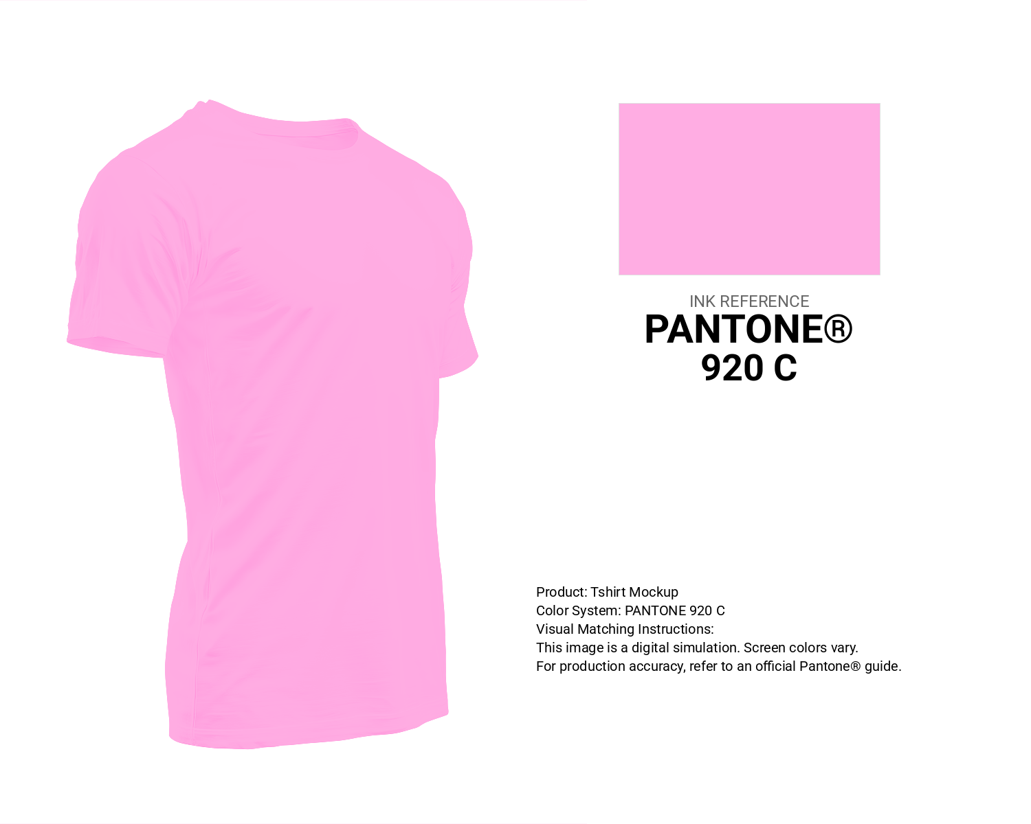 Creative T-shirt mockup featuring Pantone 920 C Color | Hex color Code #ffade3. Perfect for fashion designers, apparel brands, and print-on-demand projects. #tshirt #mockup #fashion #ffade3