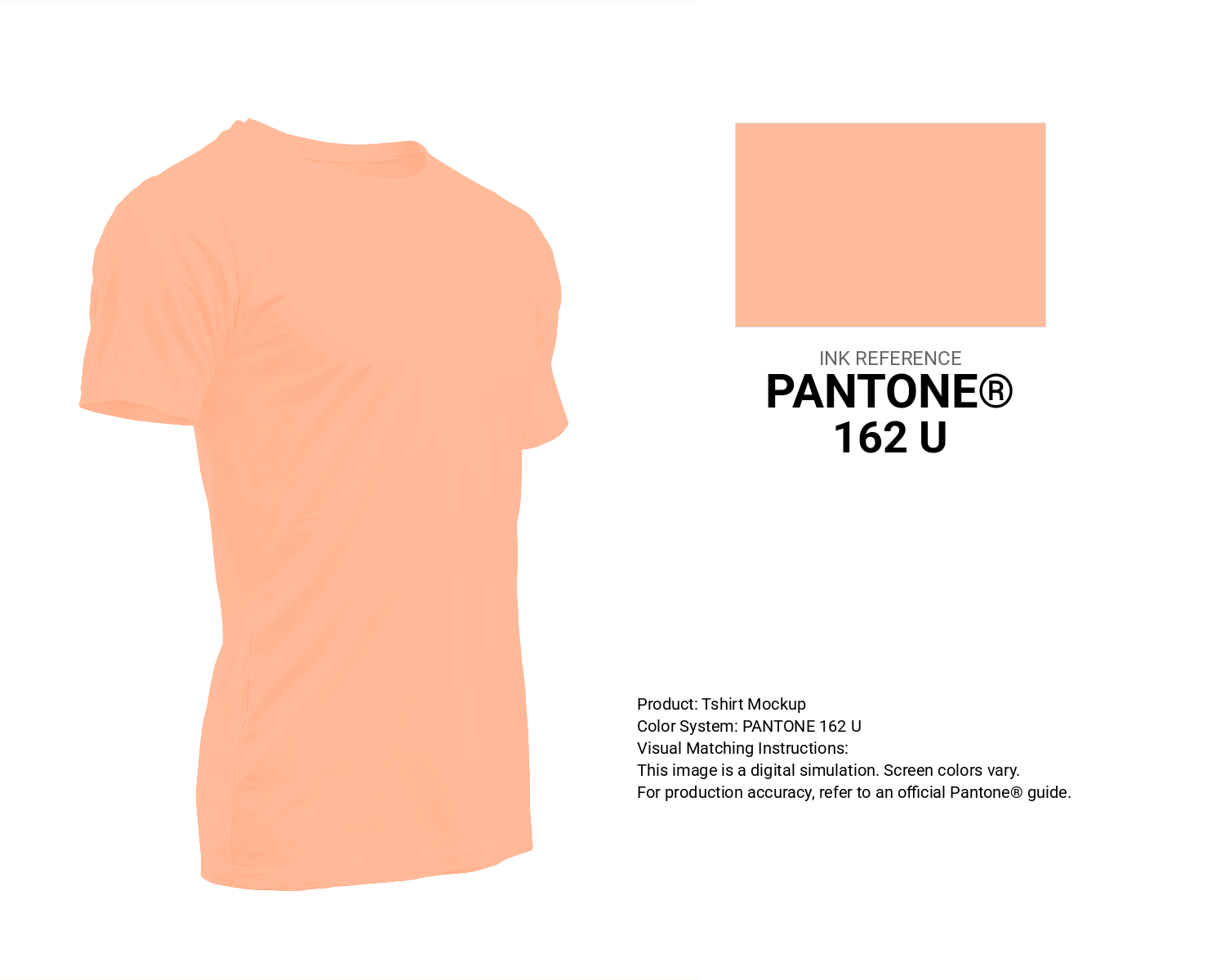 Creative T-shirt mockup featuring Pantone 162 U Color | Hex color Code #ffbb9b. Perfect for fashion designers, apparel brands, and print-on-demand projects. #tshirt #mockup #fashion #ffbb9b