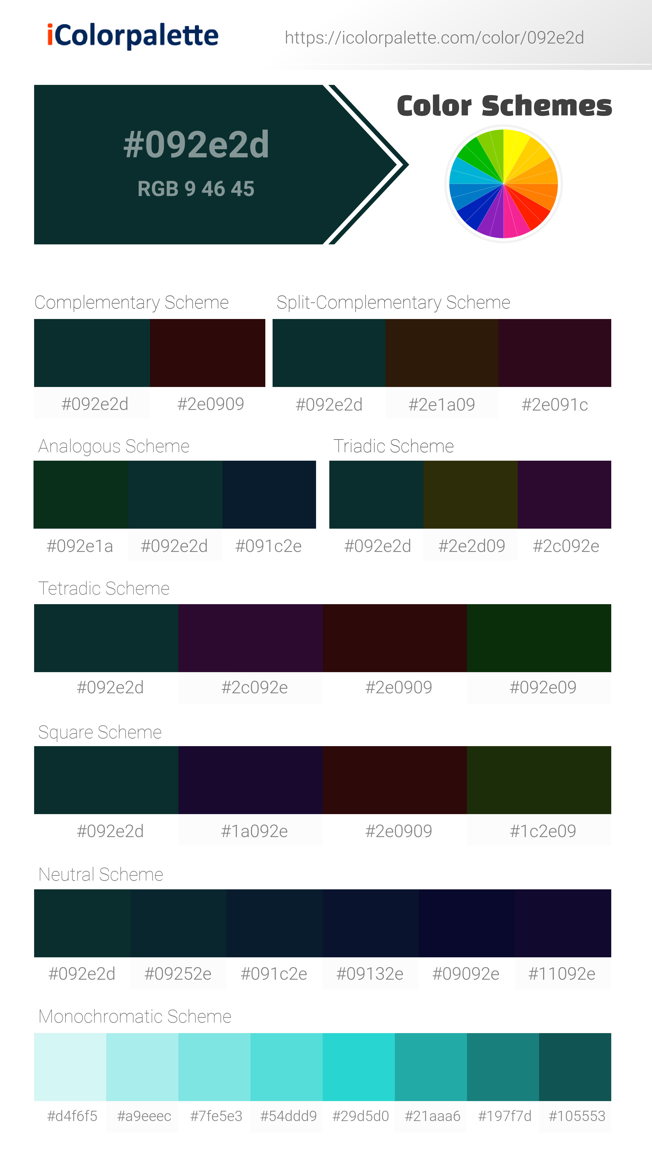 Fence Green ( similar ) Color | 092e2d information | Hsl | Rgb 