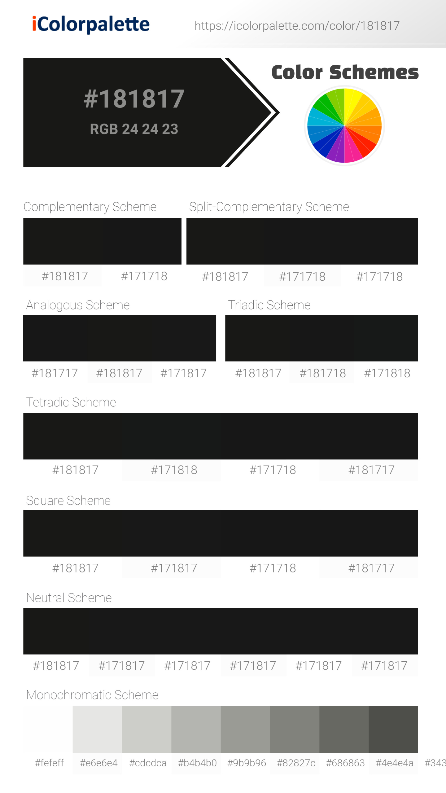 #181817 Color Schemes Image