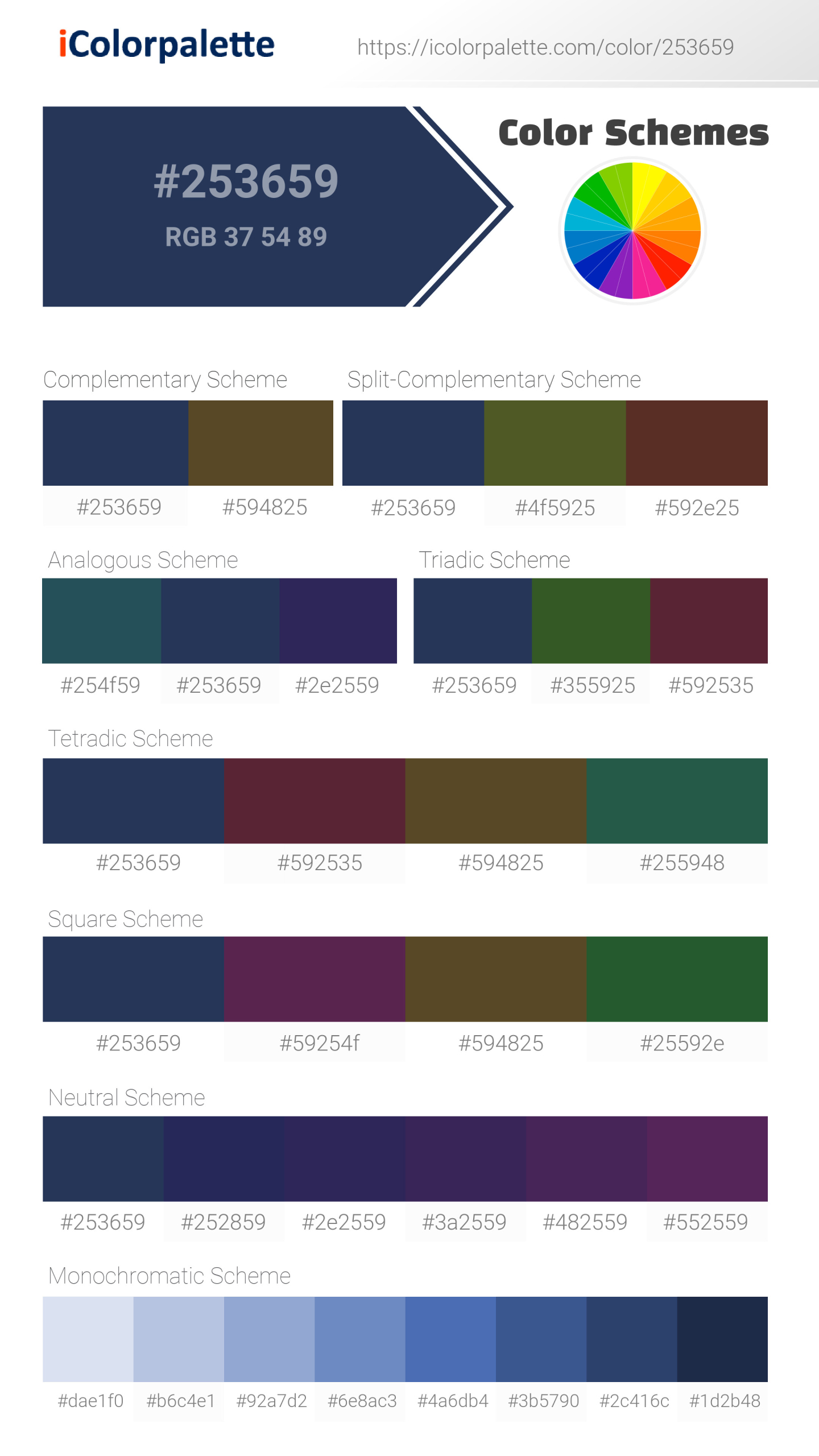 #253659 Color Schemes Image