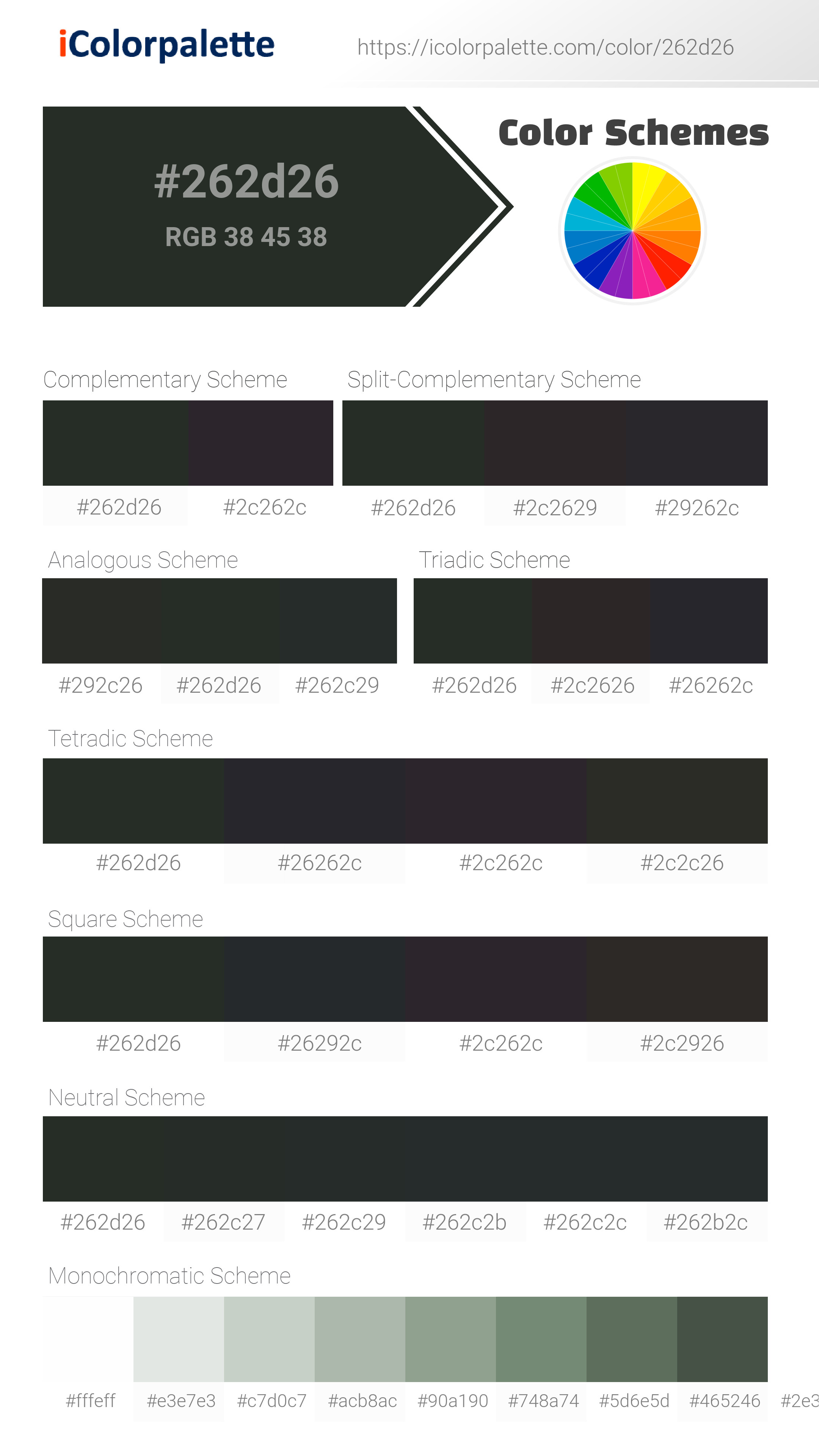 Melanite Black Green ( similar ) Color, 262d26 information