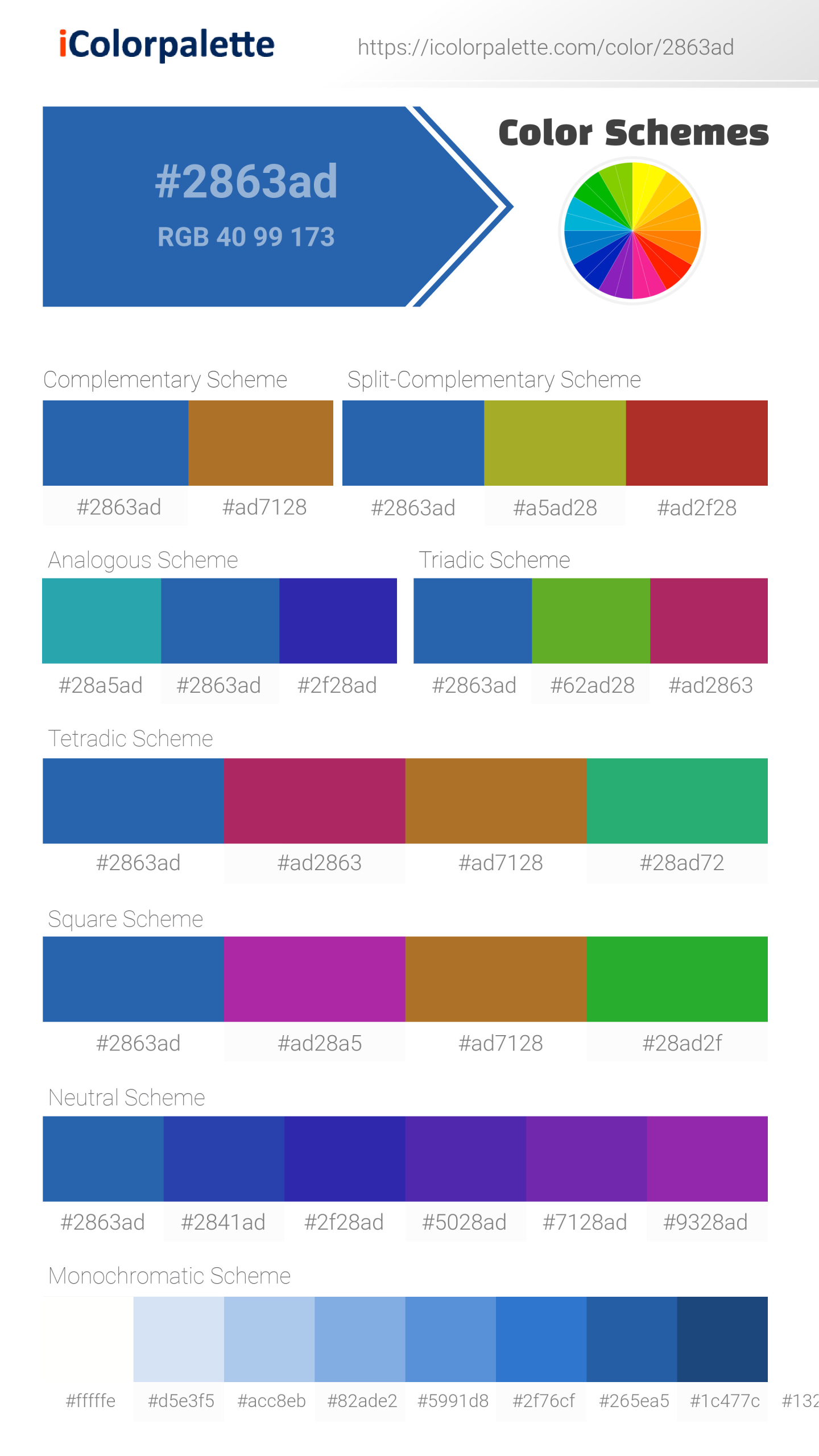 Bright rainbow Color Palette