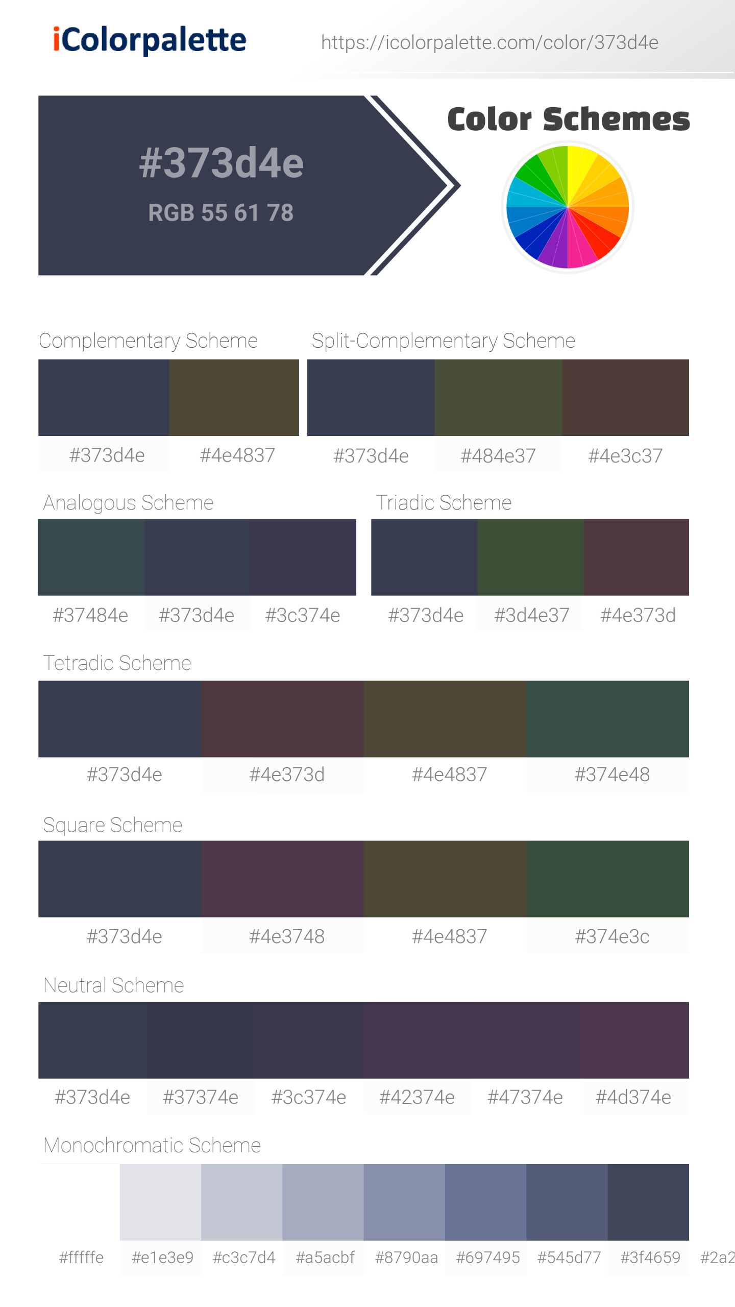 #373d4e Color Schemes Image