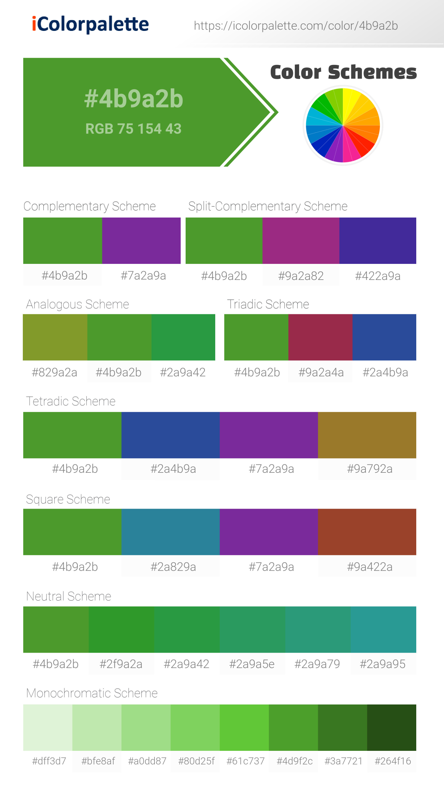 #4b9a2b Color Schemes Image