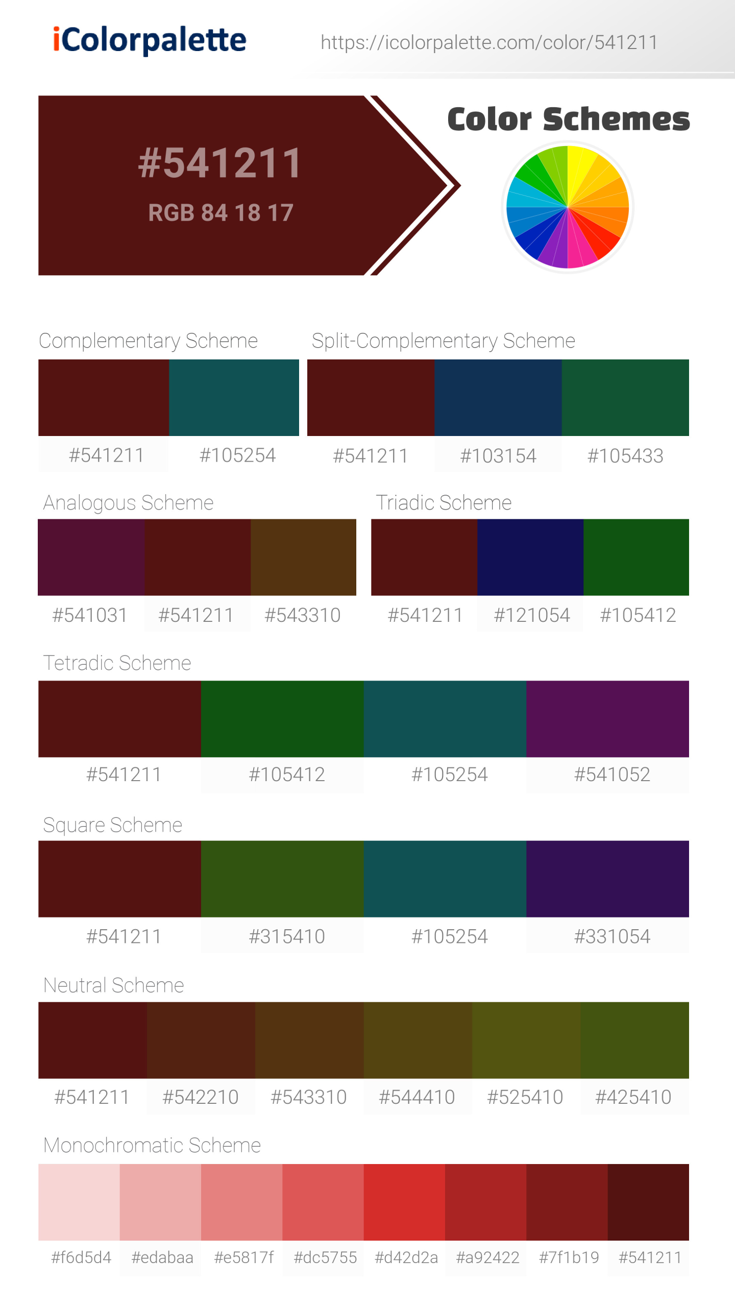 #541211 Color Schemes Image