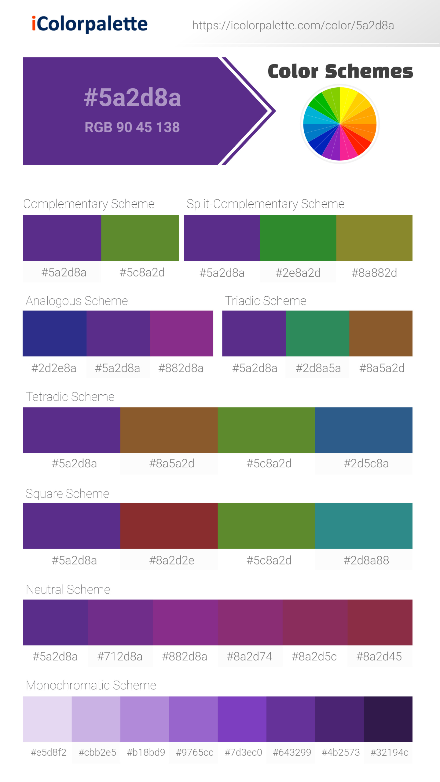#5a2d8a Color Schemes Image