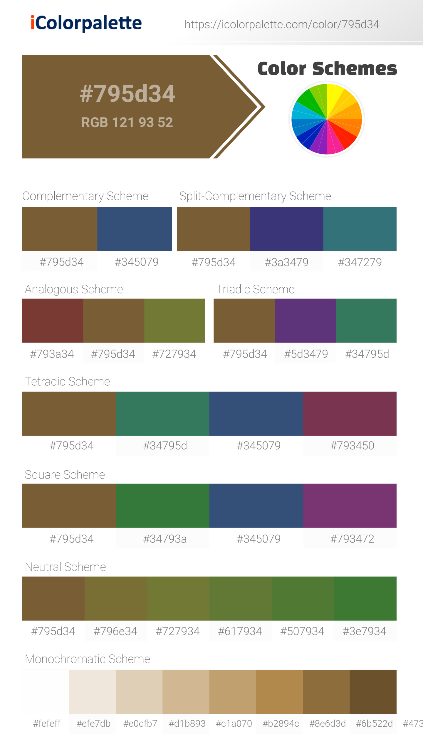 #795d34 Color Schemes Image
