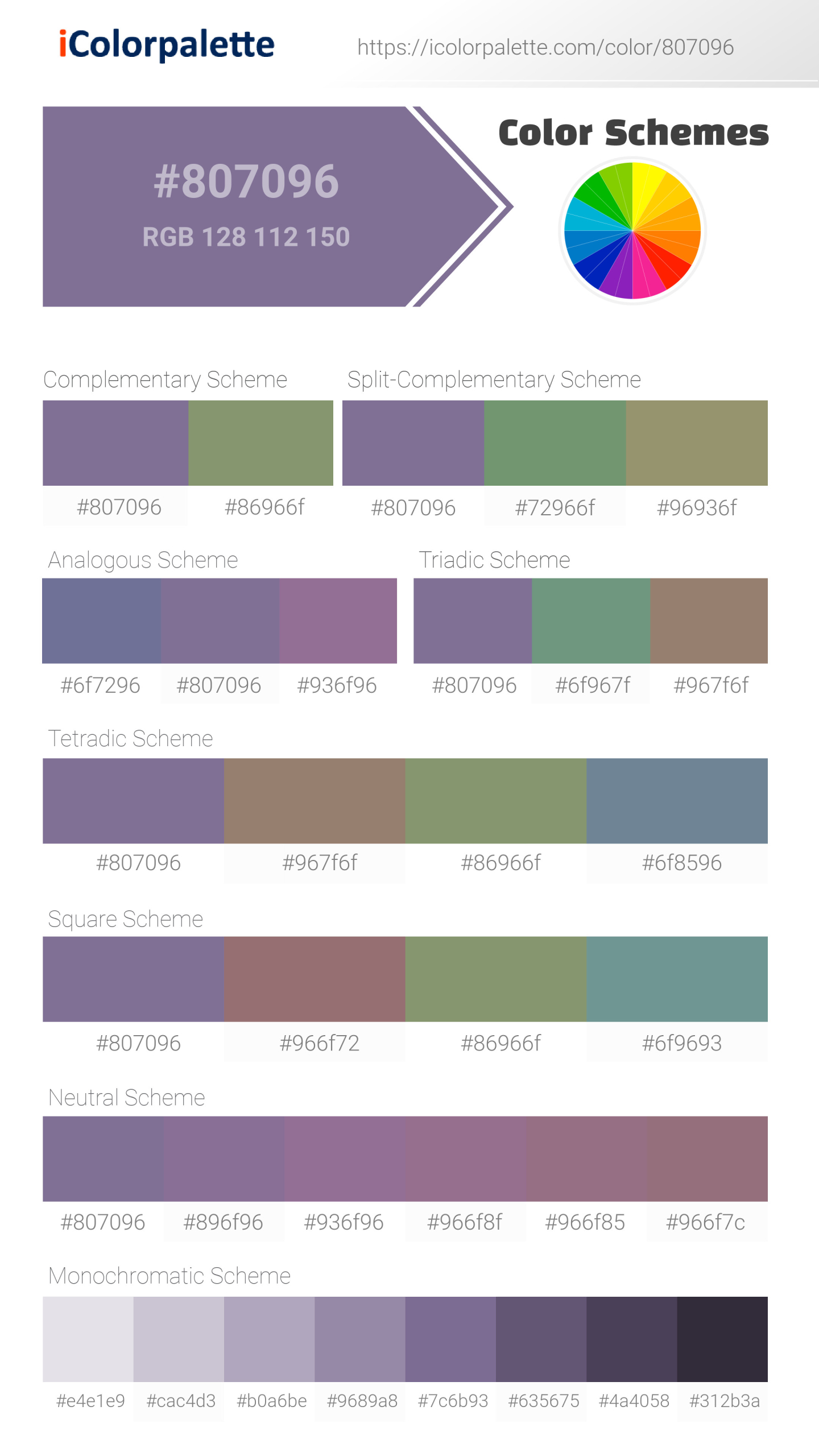 #807096 Color Schemes Image