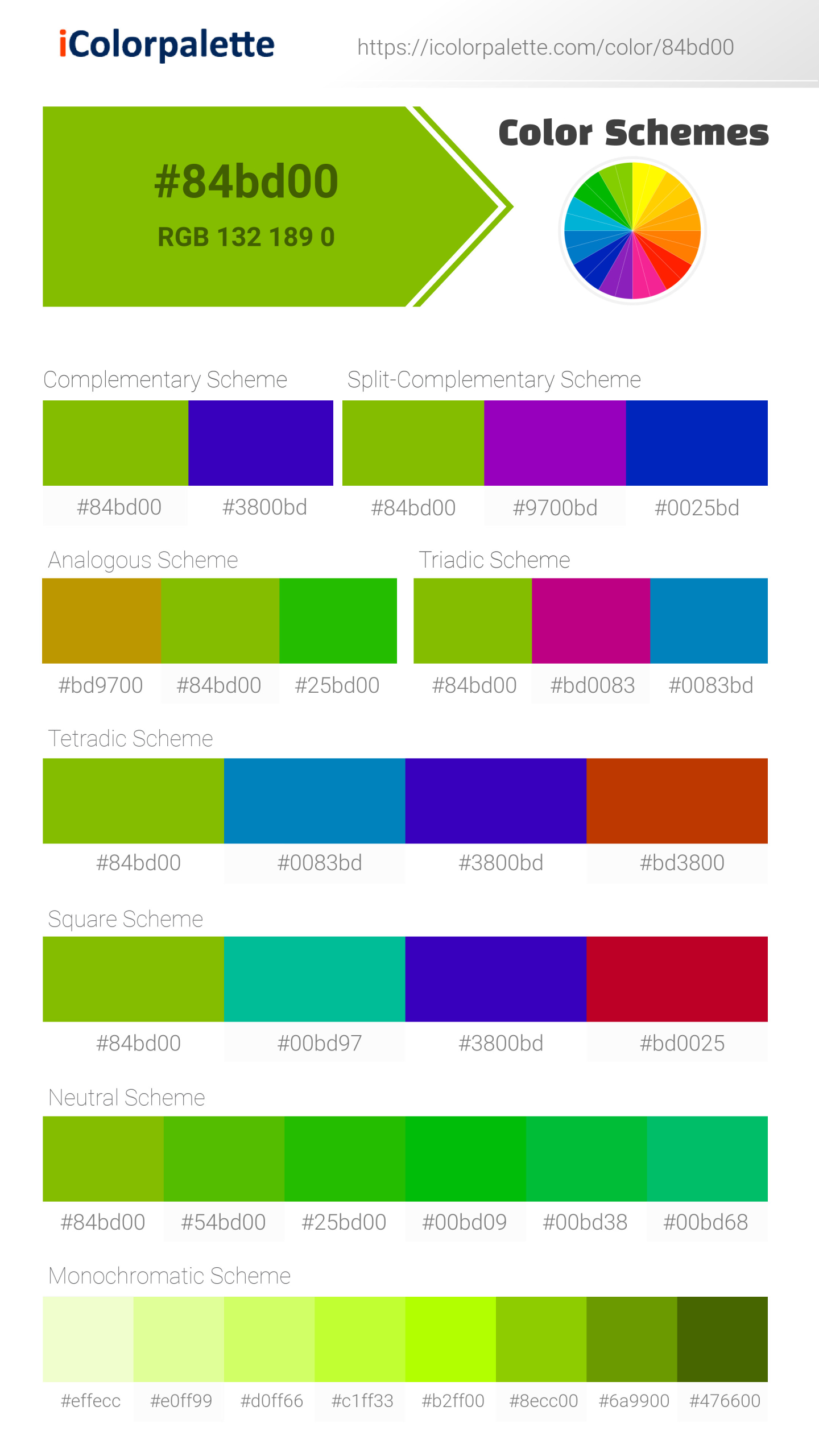 Pantone 376 C Color | Hex color Code #84bd00 information | Hsl | Rgb ...