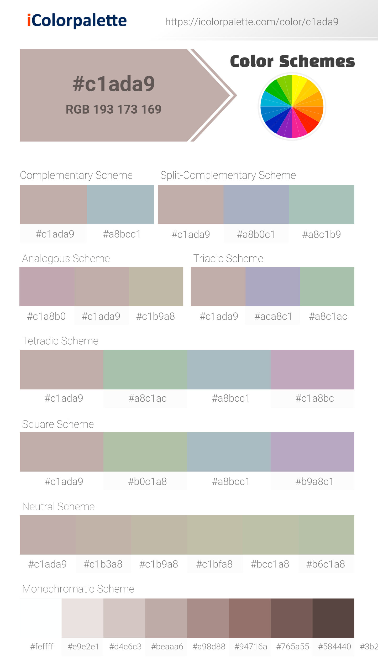 Pink Gray color hex code is #C1ADAE