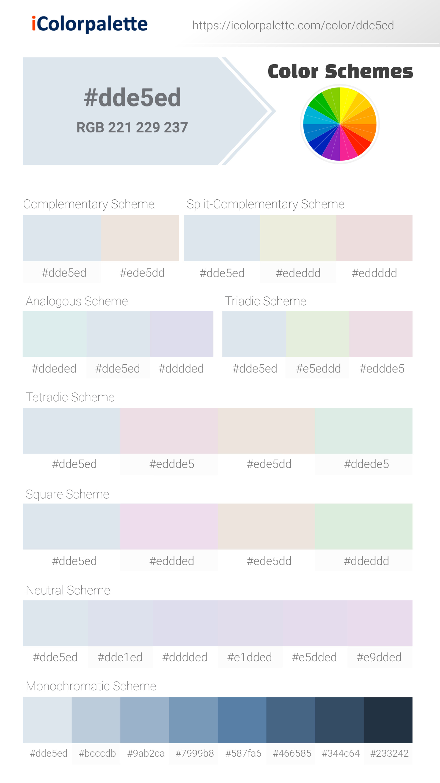 #dde5ed Color Schemes Image