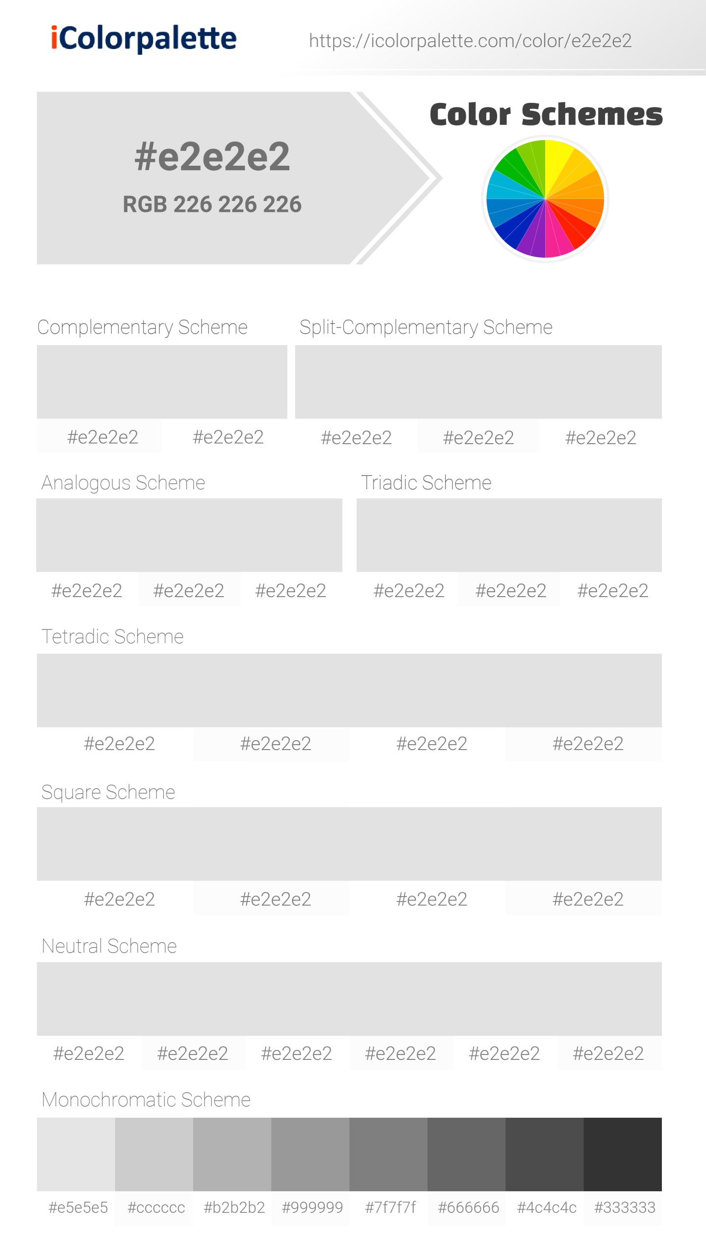 #e2e2e2 Color Schemes Image