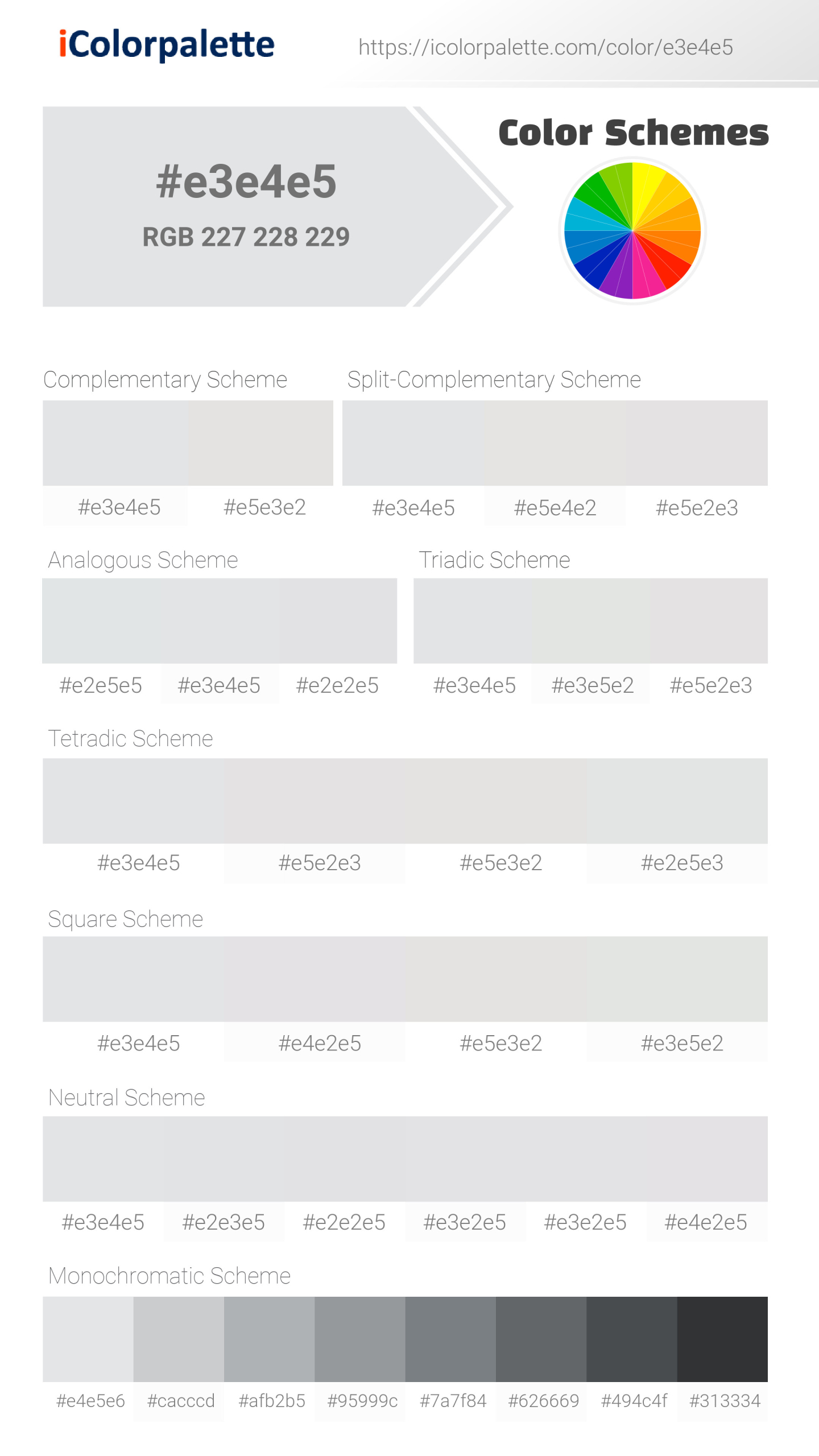 #e3e4e5 Color Schemes Image