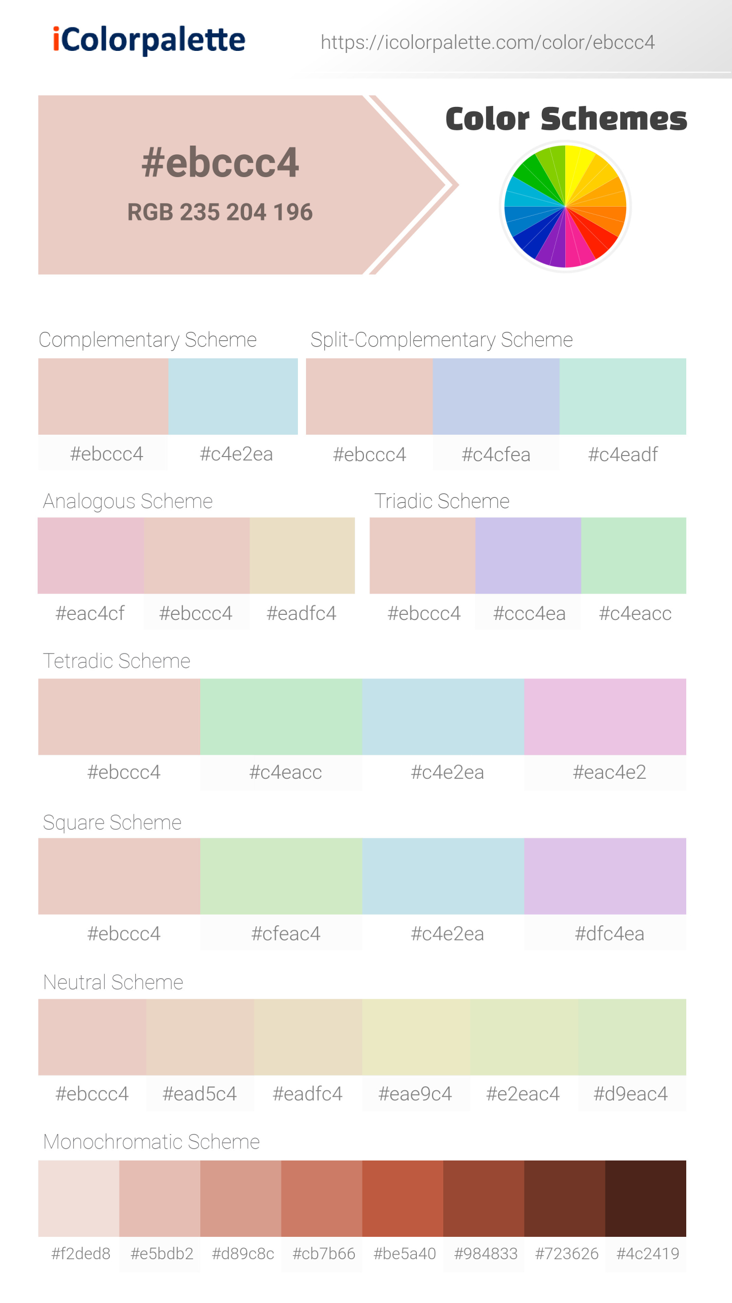 #ebccc4 Color Schemes Image