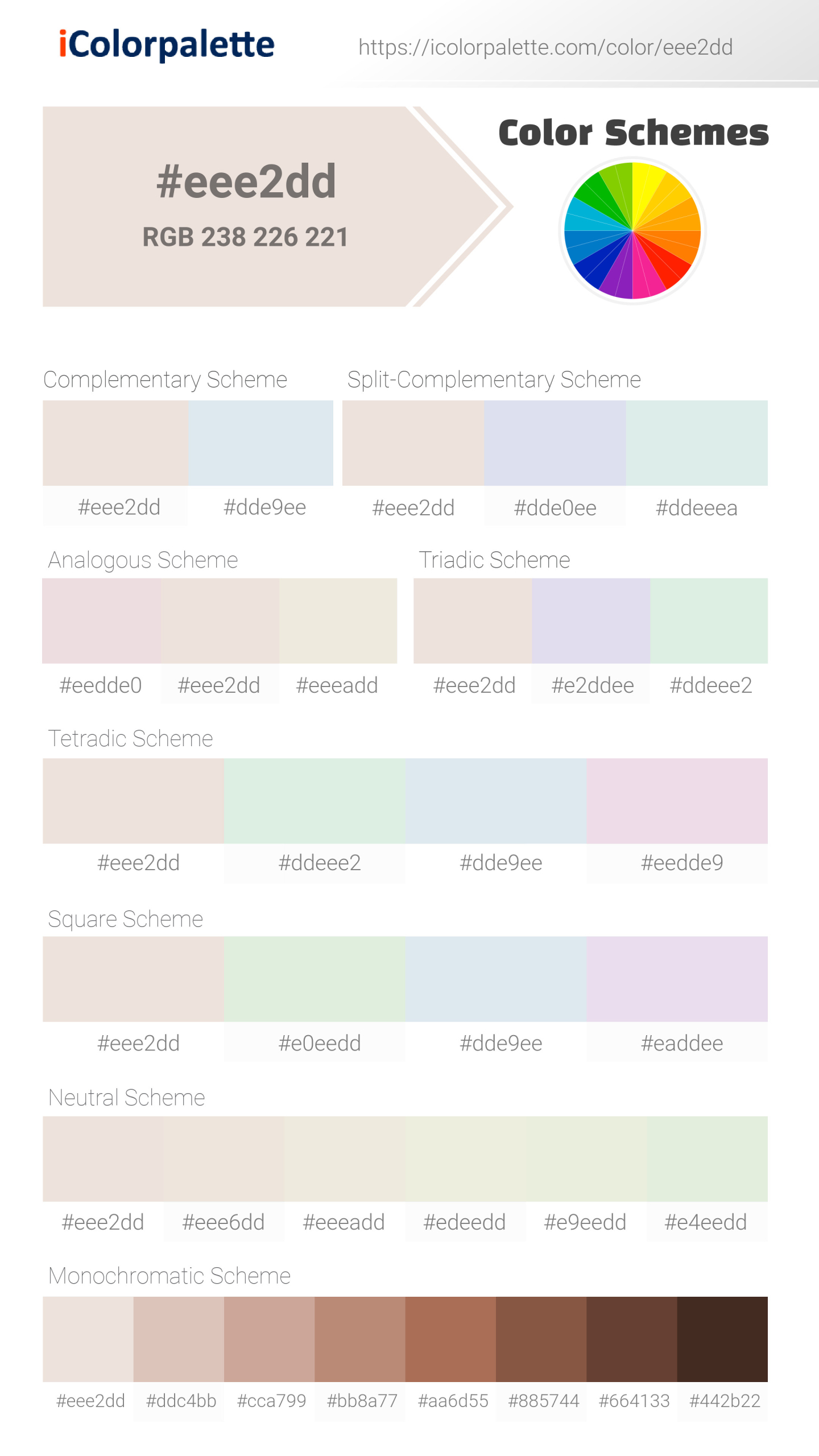 #eee2dd Color Schemes Image