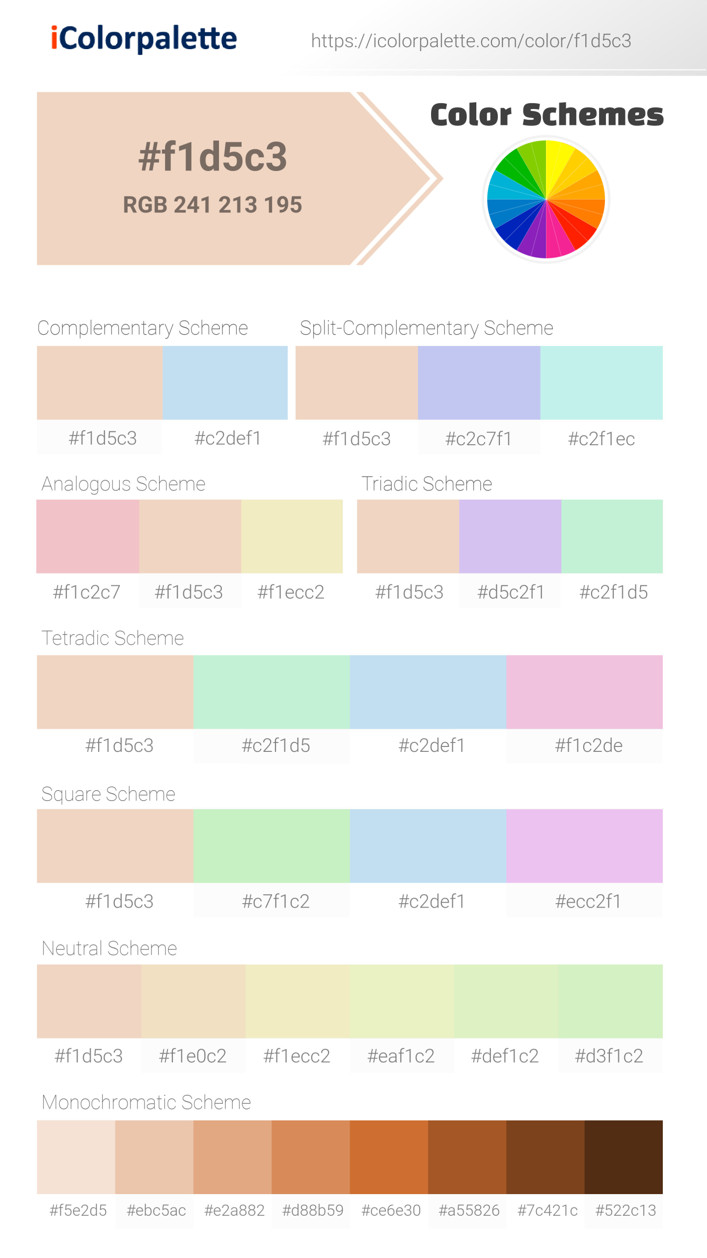 #f1d5c3 Color Schemes Image