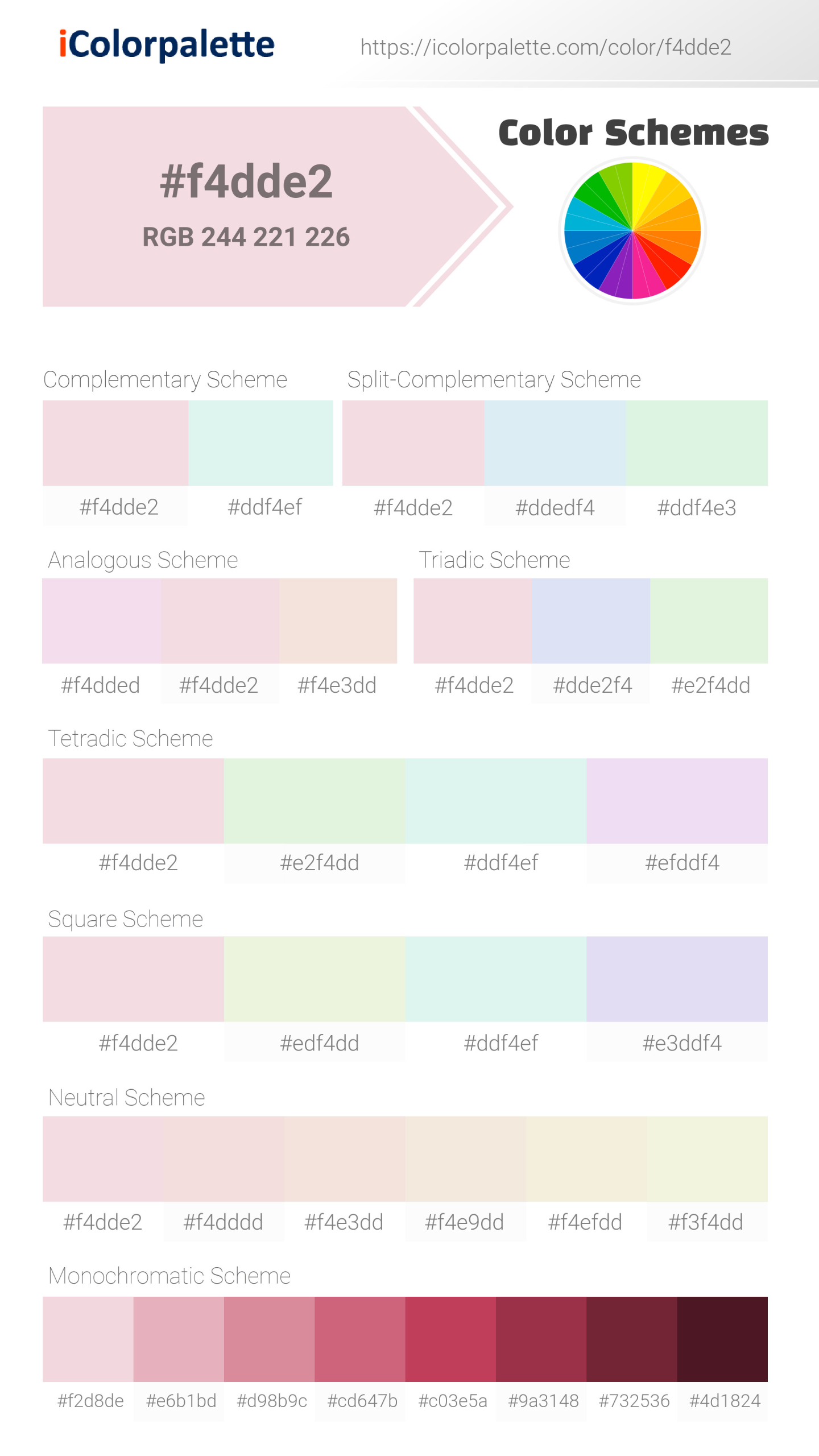 #f4dde2 Color Schemes Image