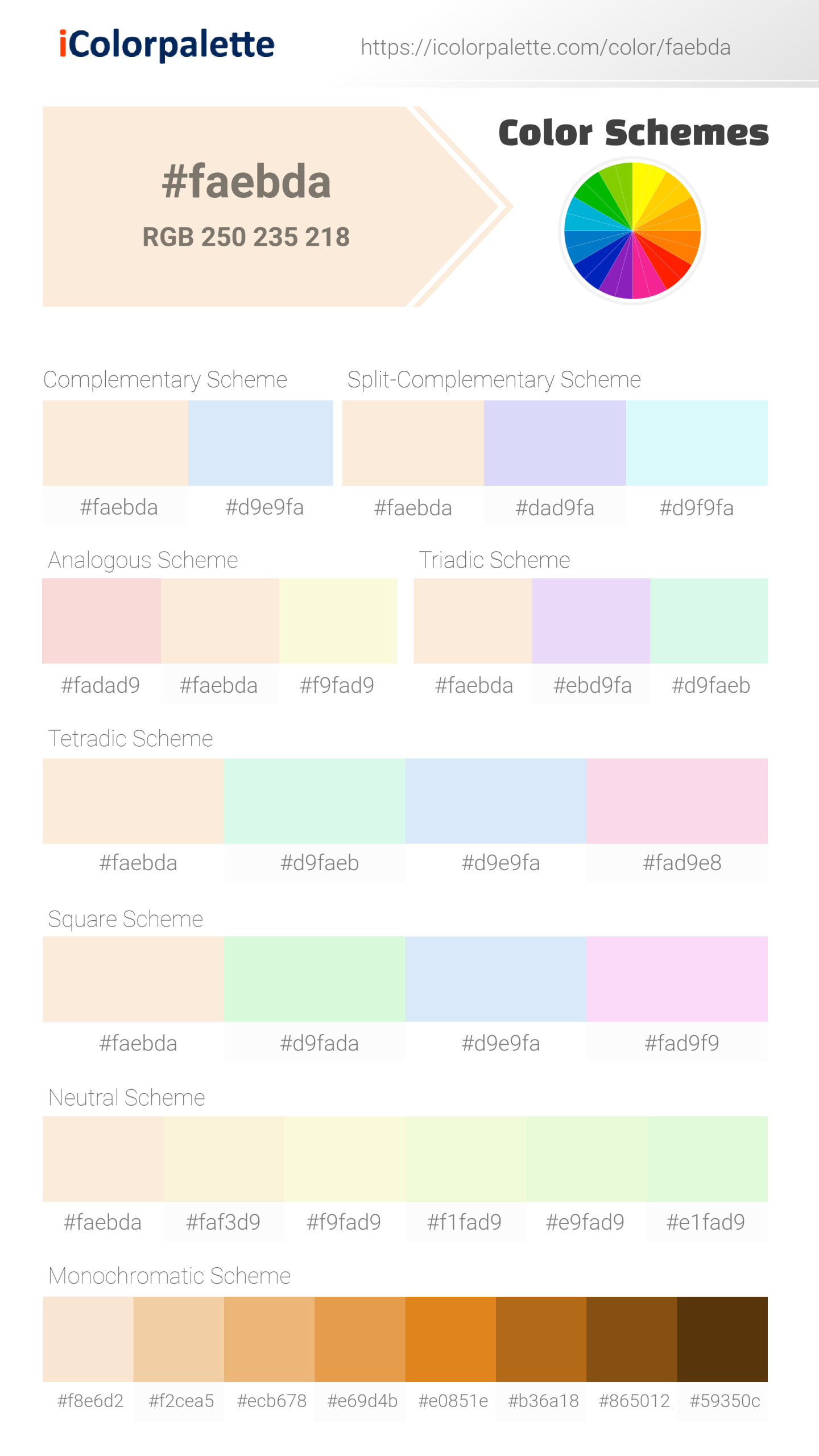 #faebda Color Schemes Image
