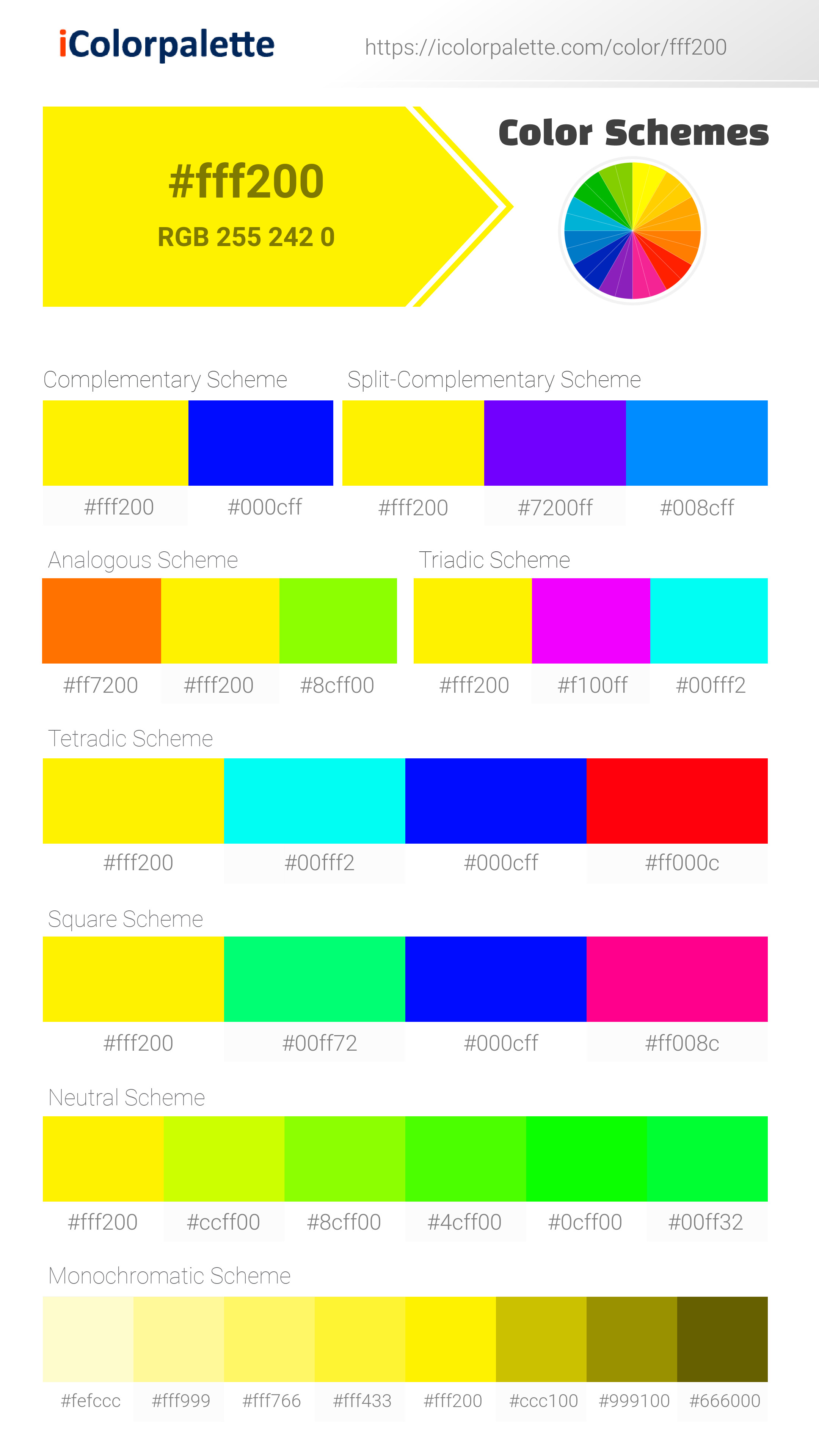 Pantone Process Yellow Up Color Hex Color Code Fff200 Information
