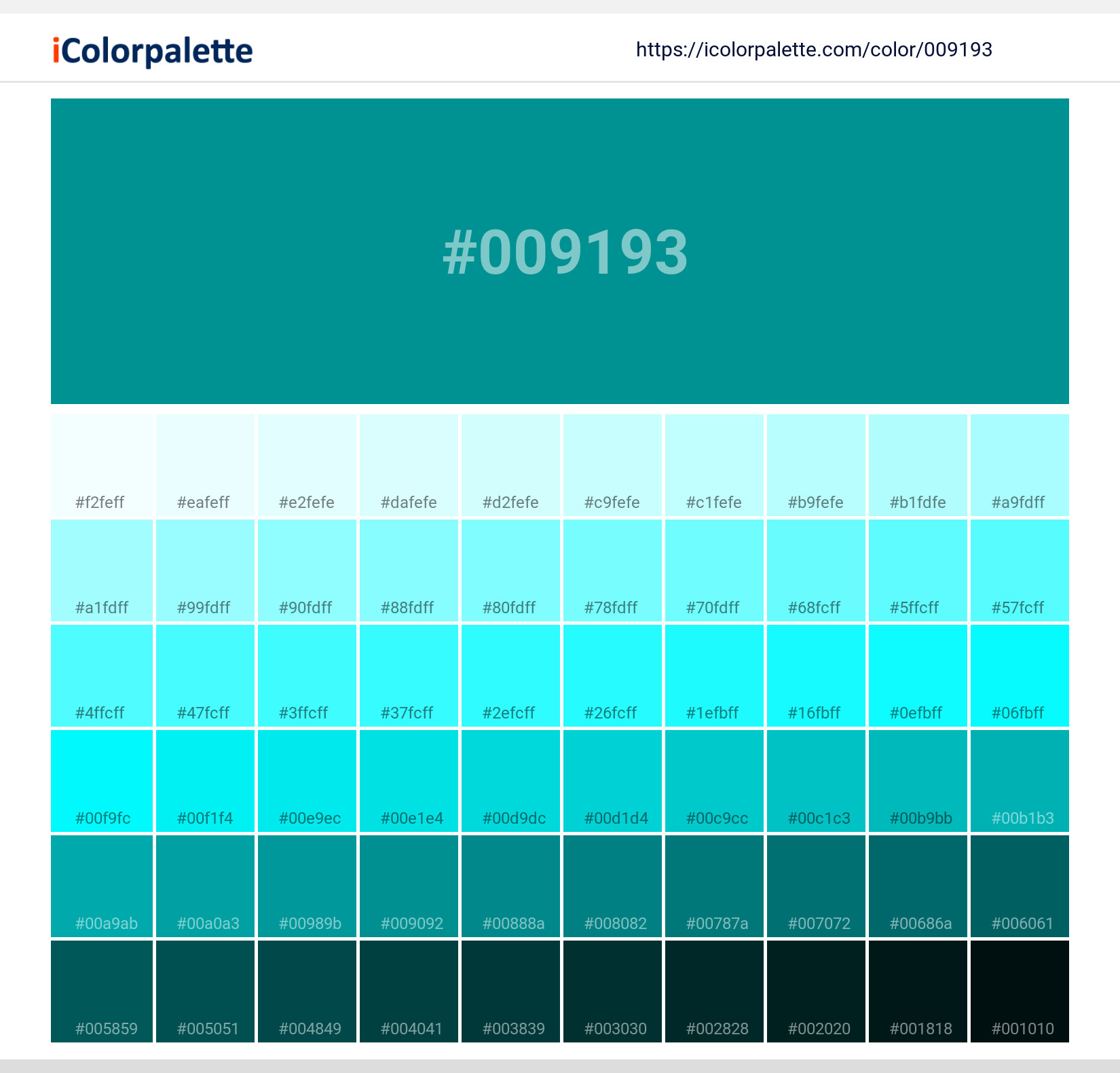 Common Teal Information Hsl Rgb Pantone