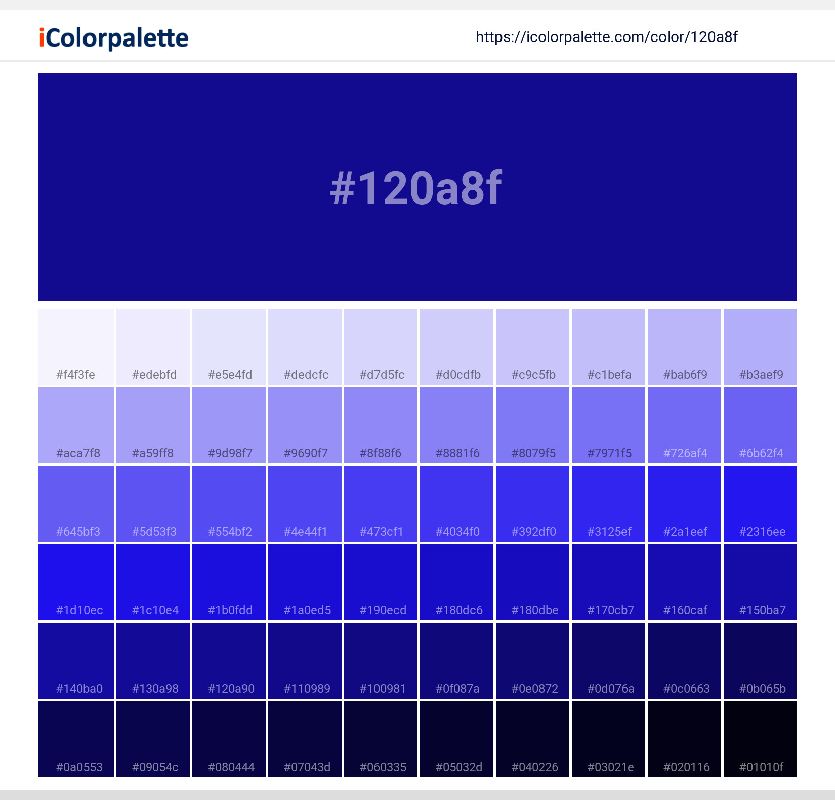 24 Shades of Blue Color Palette –