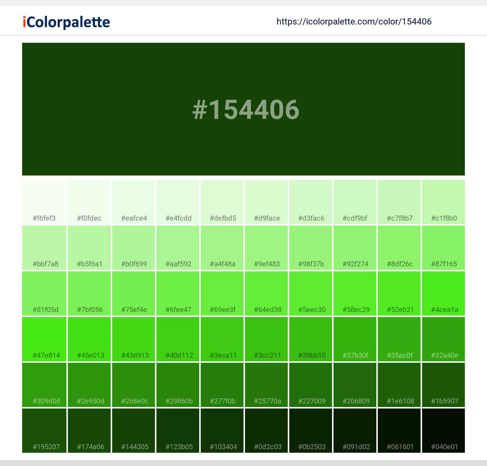 154406 HEX color Forest Green, forrest green information