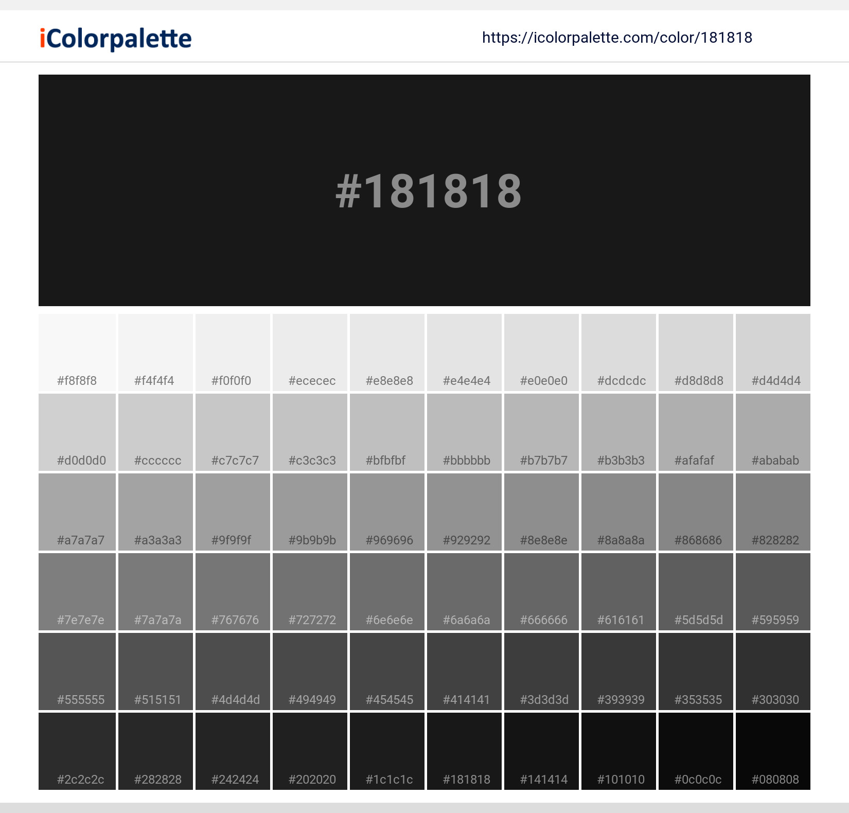 #181818 Solid Color Image