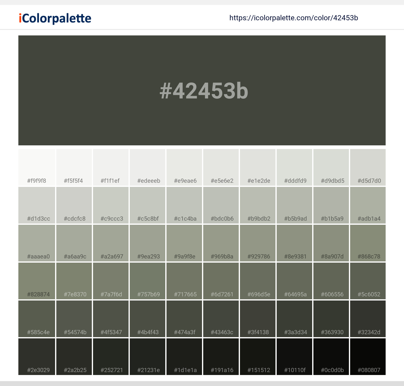 #42453b Solid Color Image