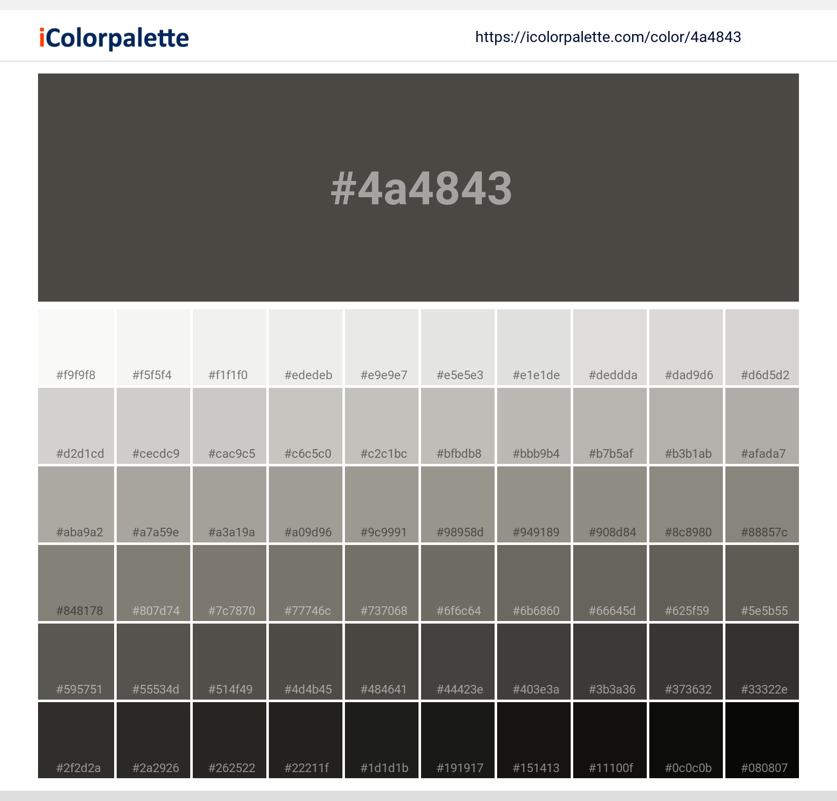 #4a4843 Solid Color Image