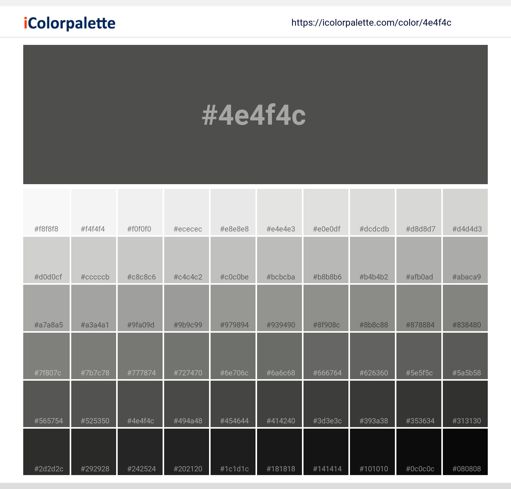 #4e4f4c Solid Color Image