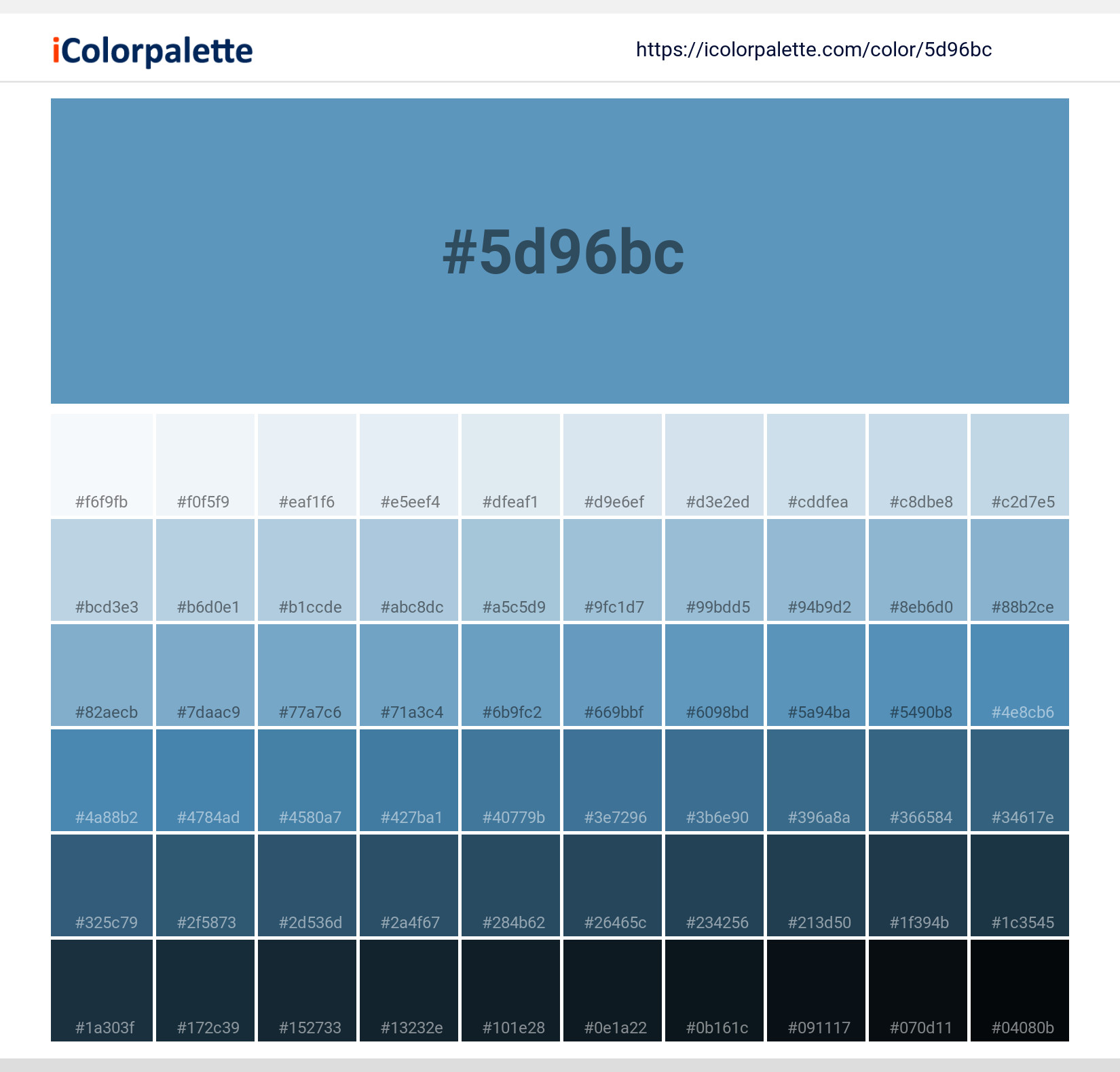 Hex Color Code 5d96bc Pantone 16 4127 Tcx Heritage Blue Color Information Hsl Rgb Pantone