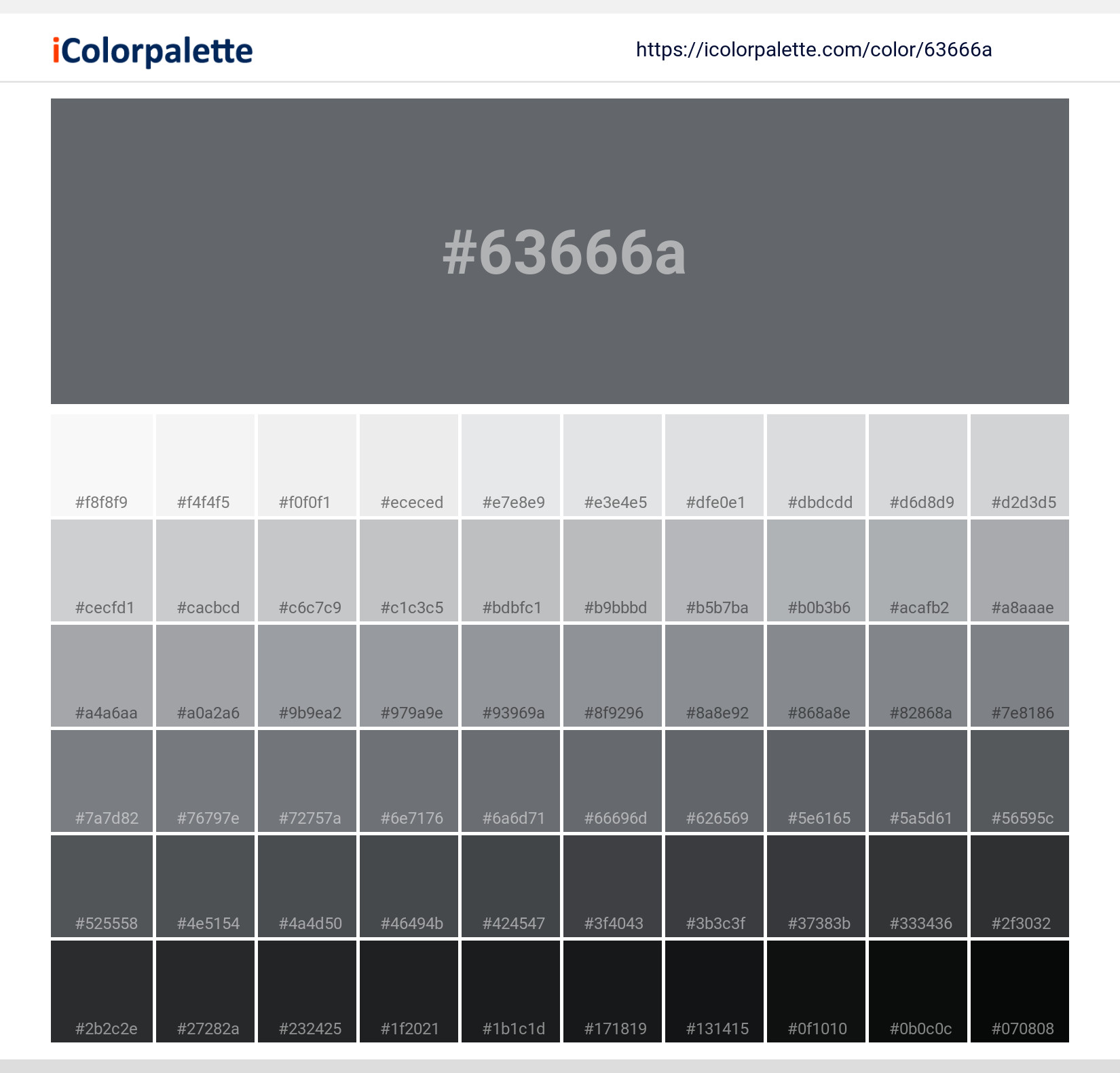 Pantone Color Gray Chart