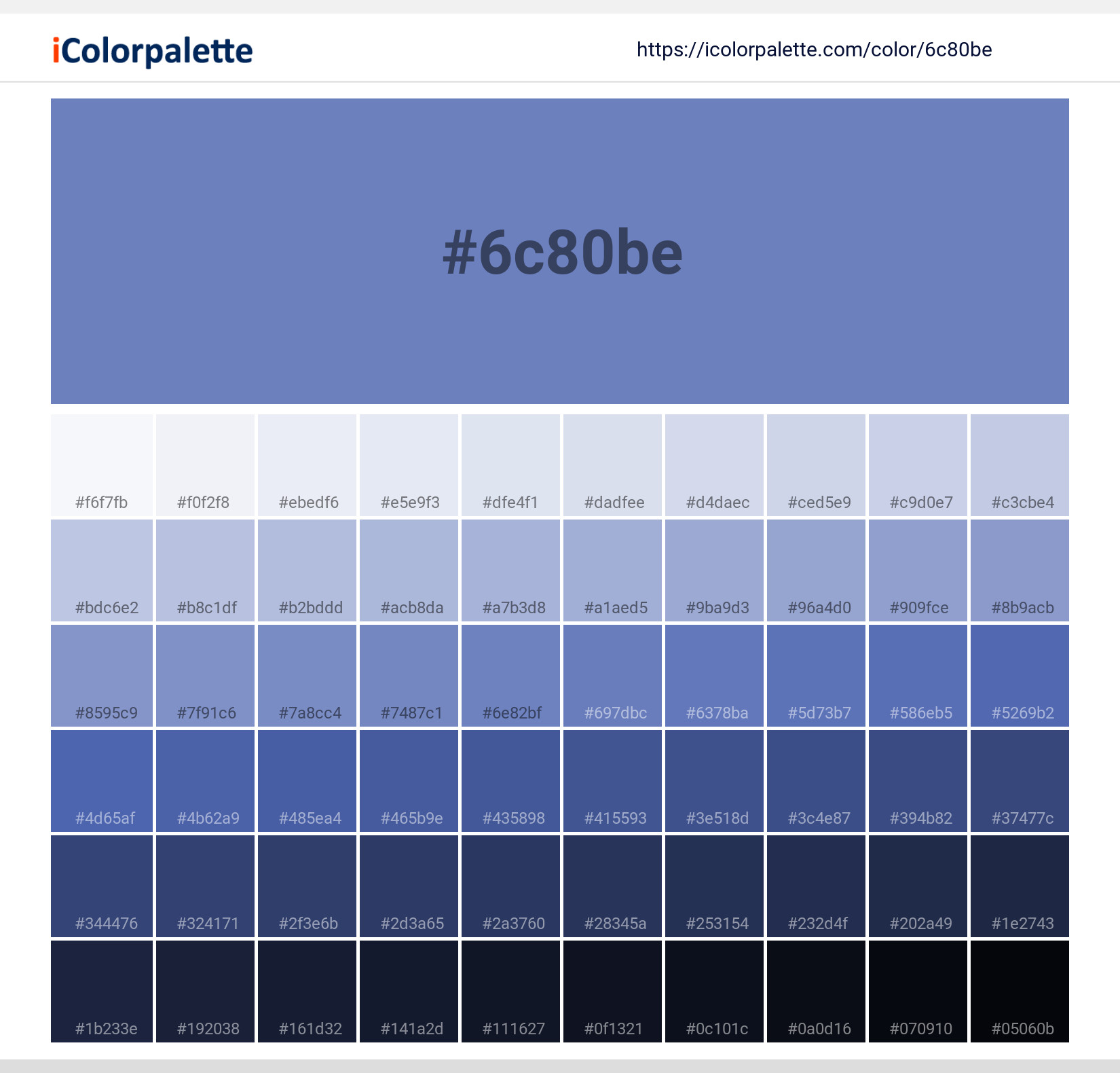 #6c80be Solid Color Image