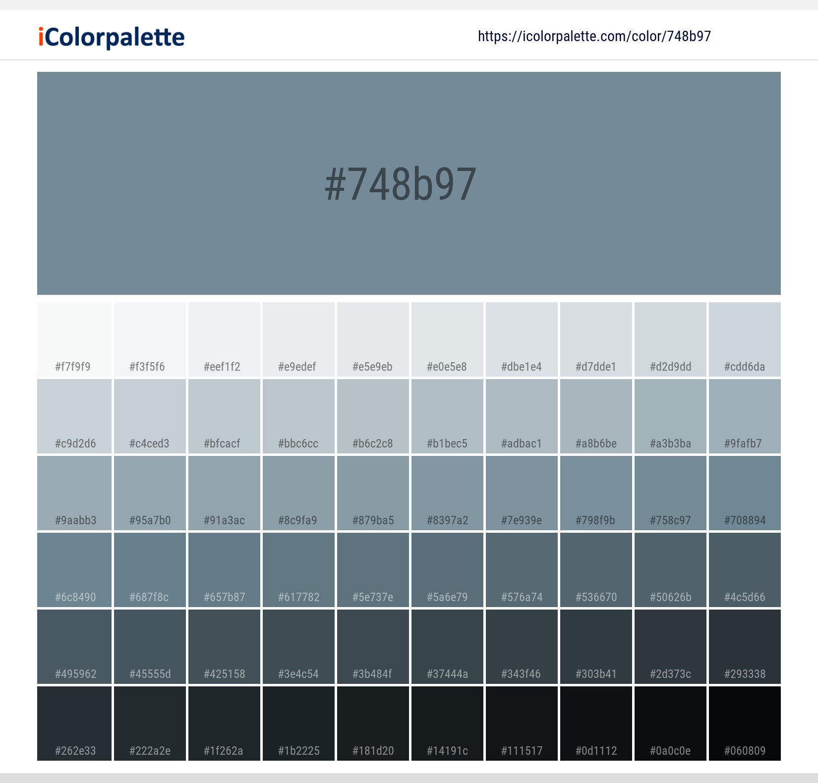 Blue-Grey Color Chart