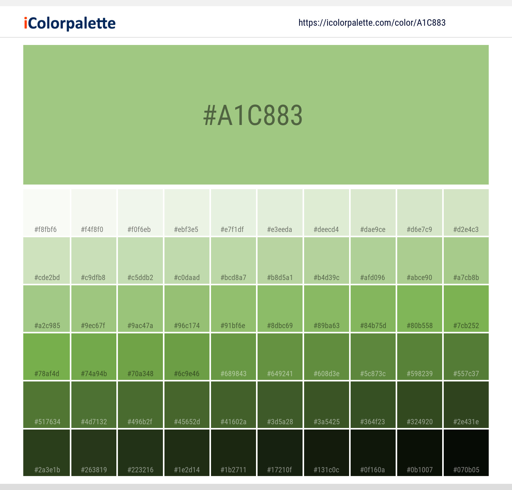 Opaline Green (similar) Color | a1c883 information | Hsl | Rgb