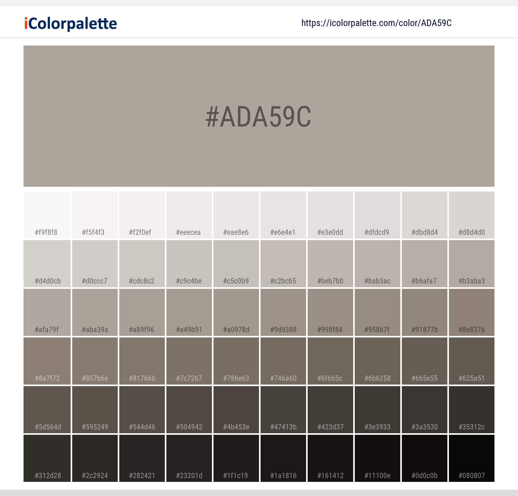 #ada59c Solid Color Image