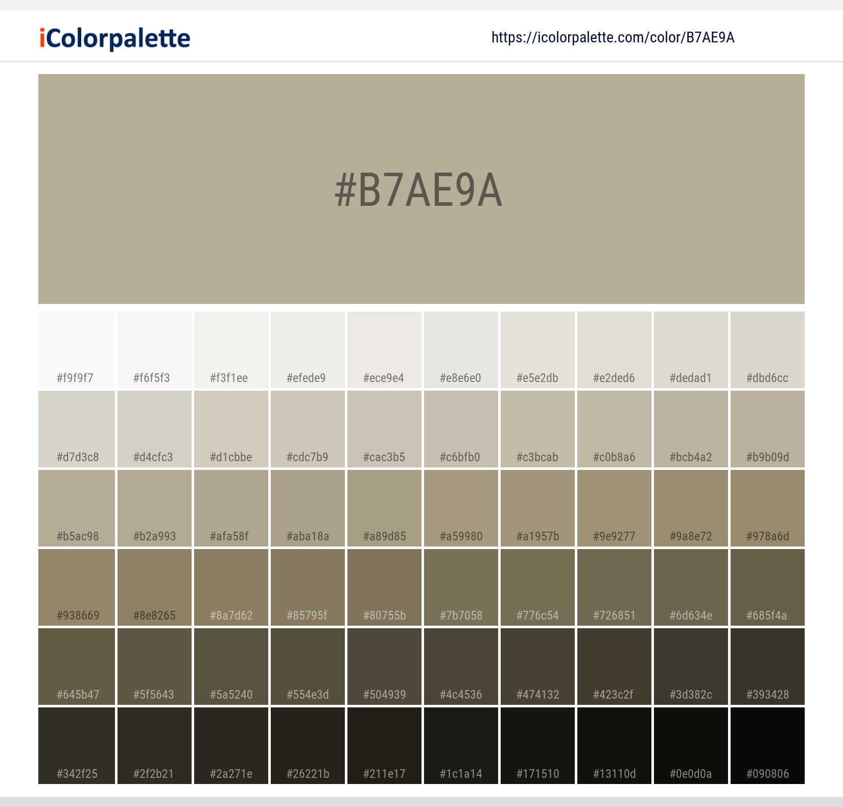 #b7ae9a Solid Color Image
