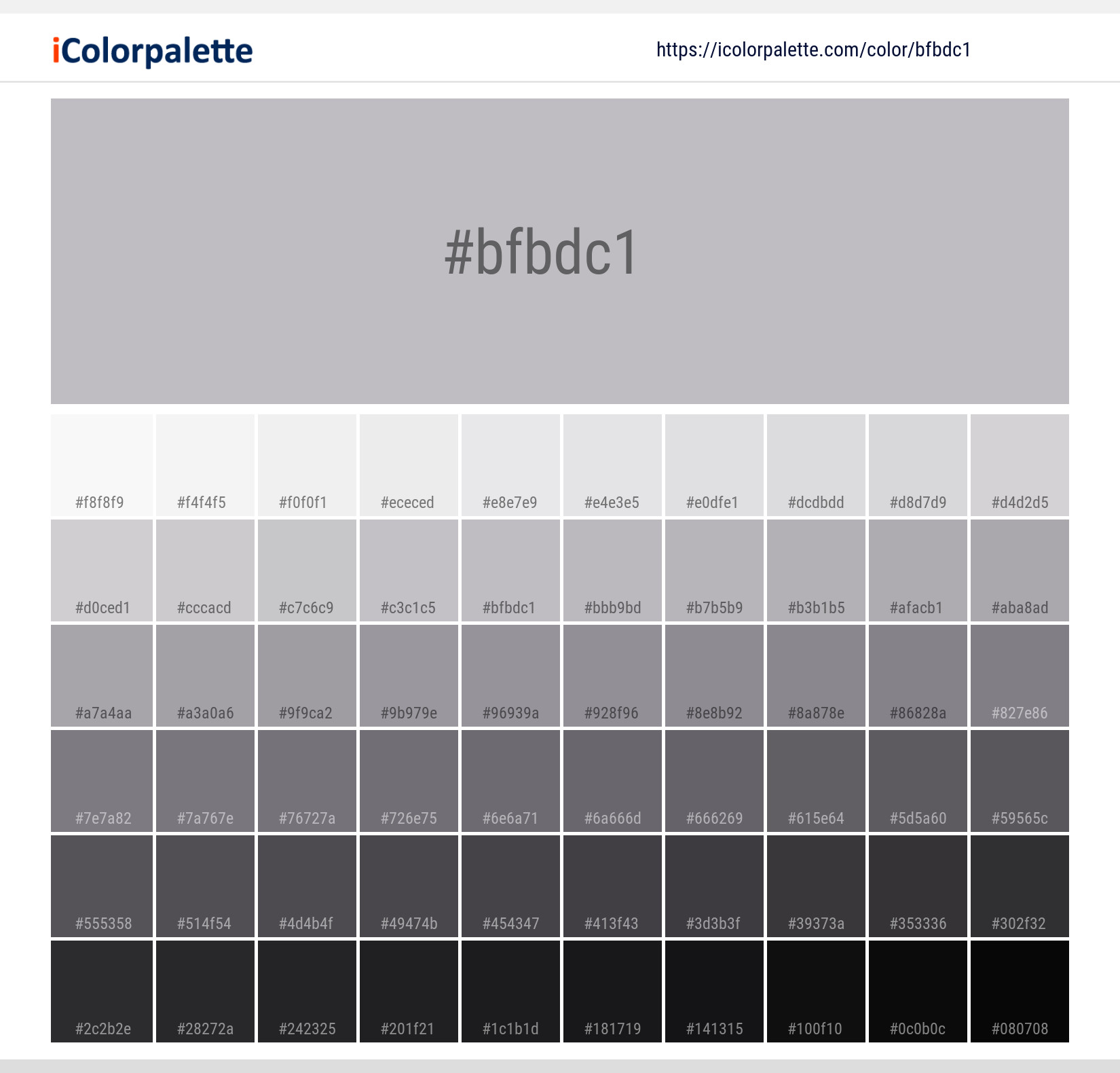 Bfbdc1 Color Shades 