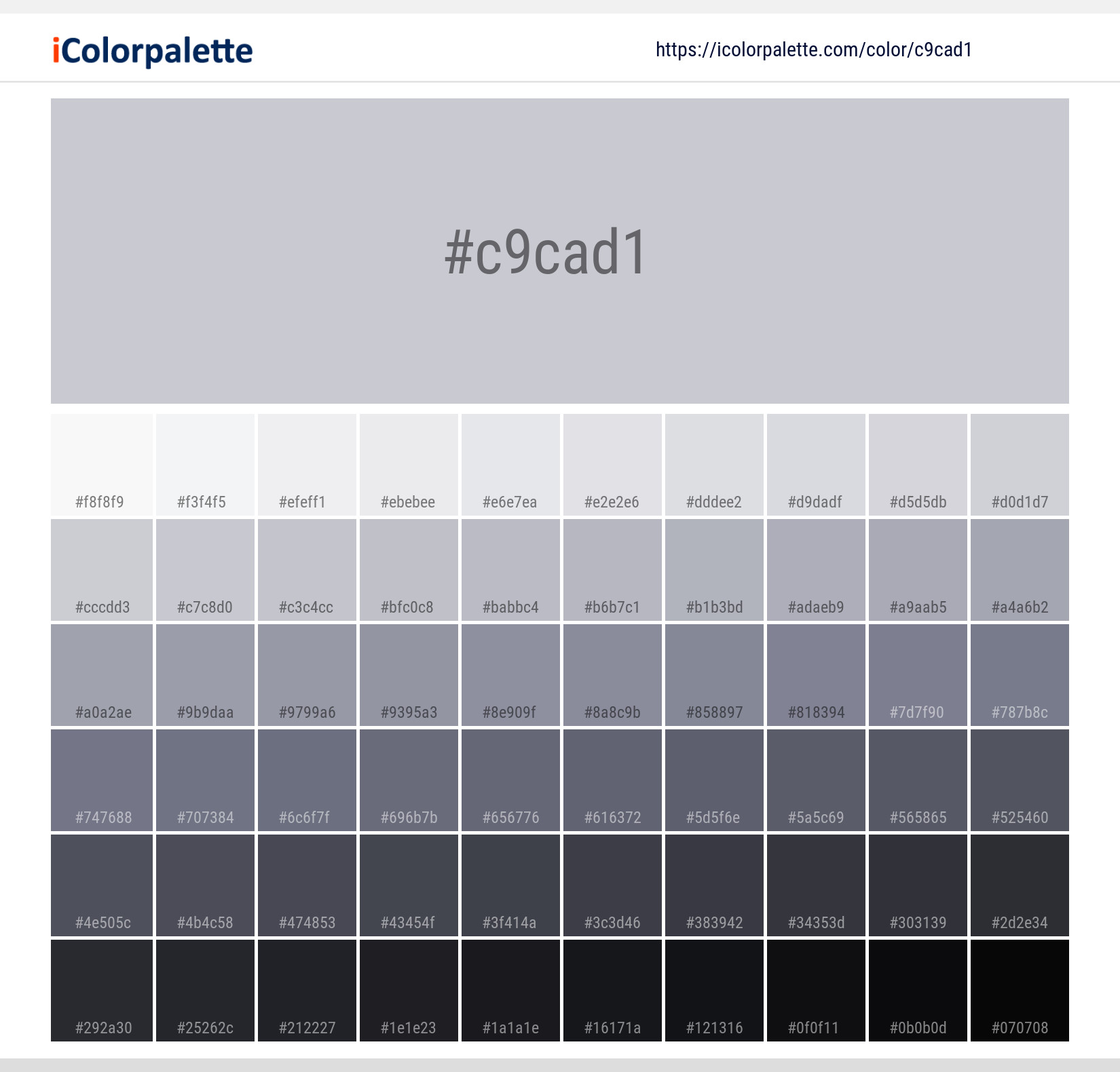 Gray Color Chart With 15 Color #Hex Codes  Grey color pallets, Grey colour  chart, Shades of gray color