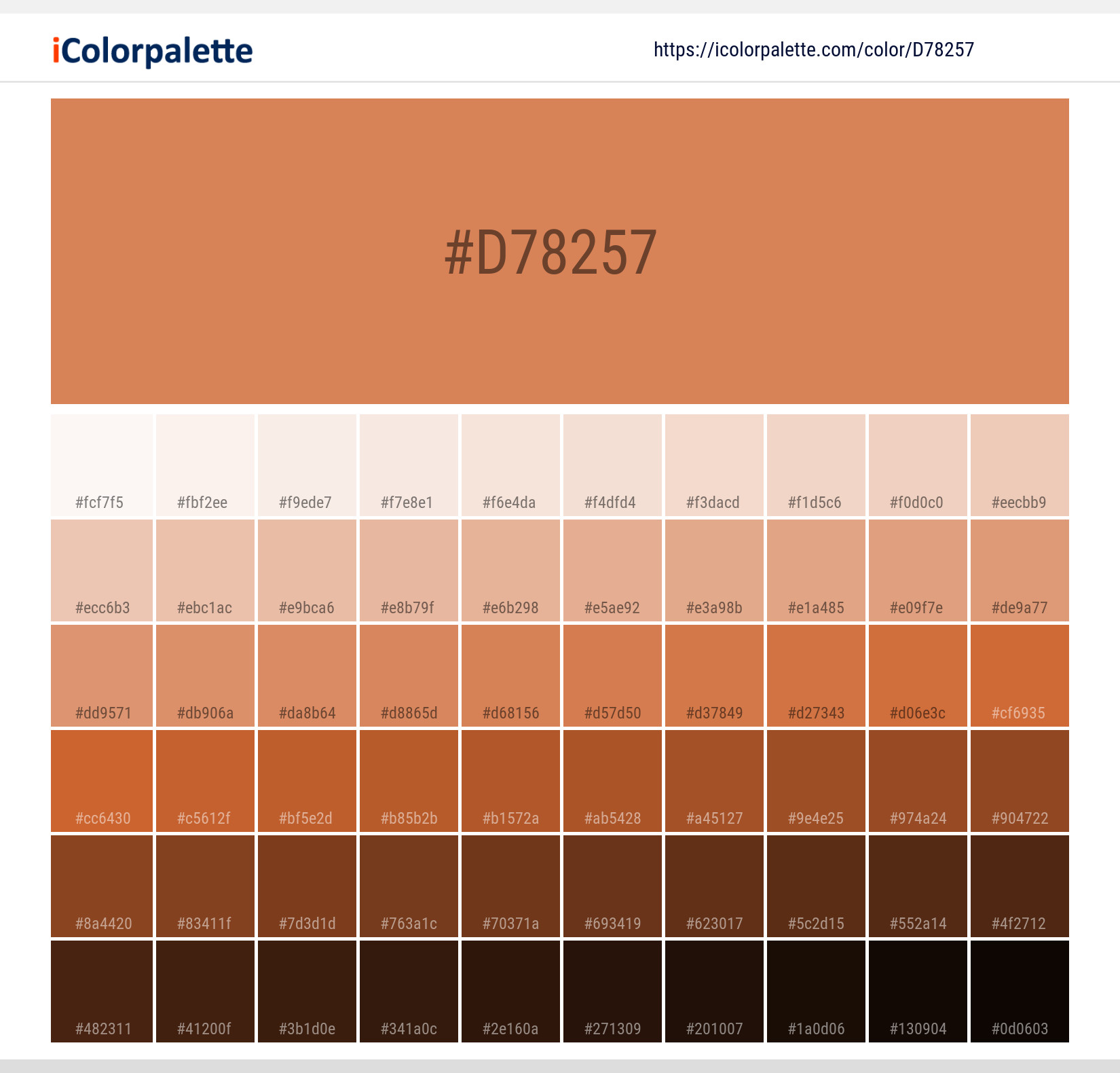 Pantone 16-1337 Tpx Coral Gold Color, Hex color Code #D78257 information, Hsl, Rgb