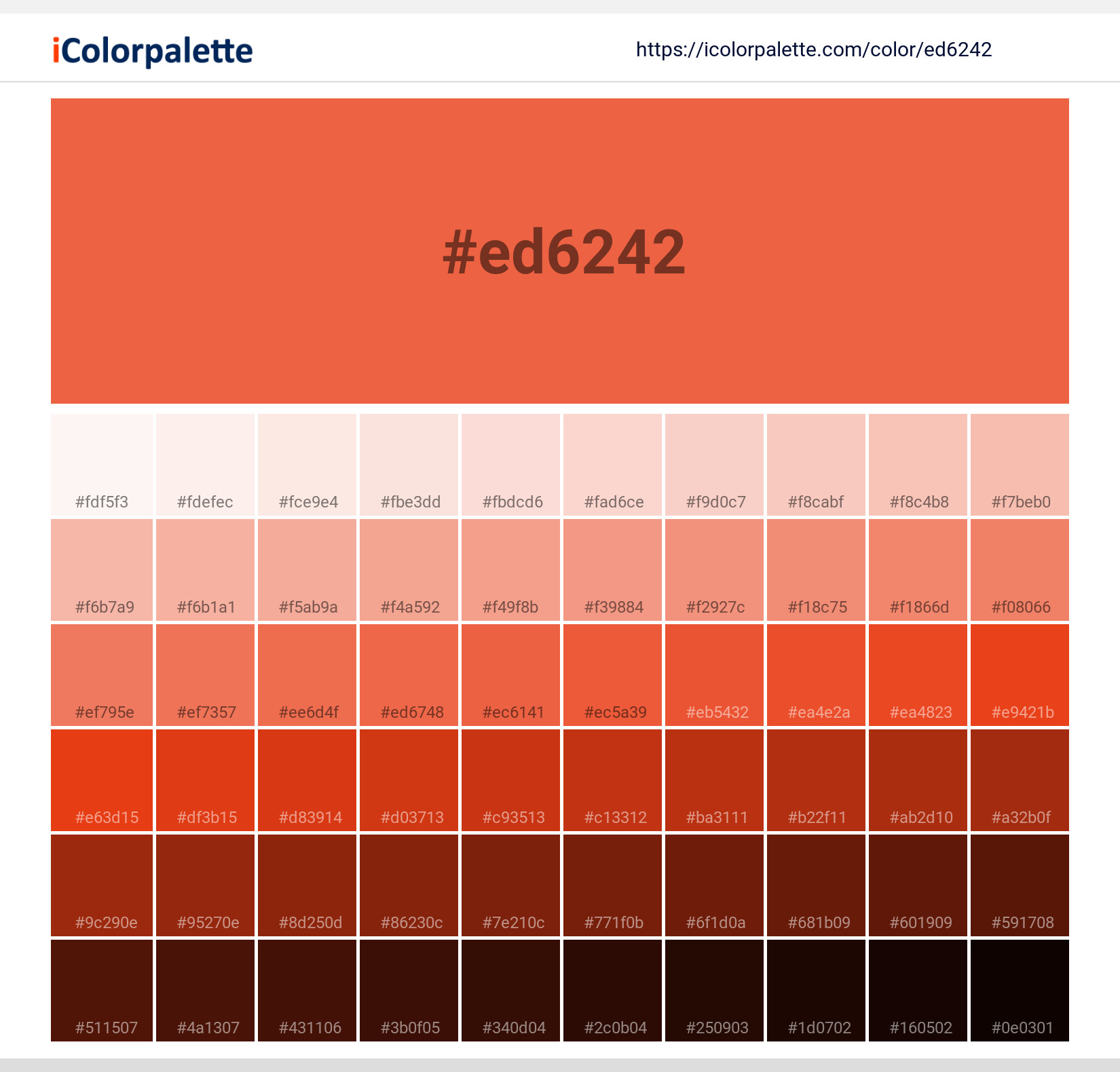 Oranzhewyi Orange similar Color ed6242 information Hsl