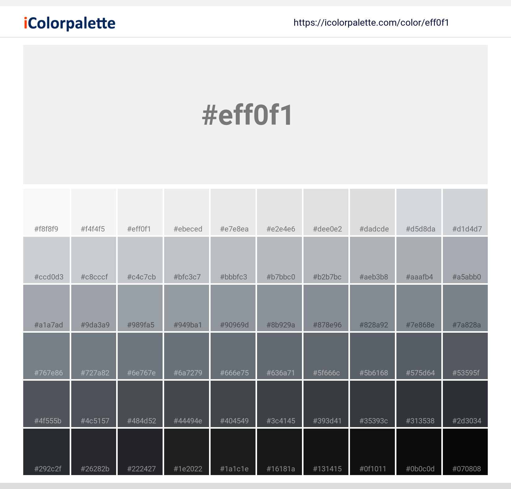 #eff0f1 Solid Color Image