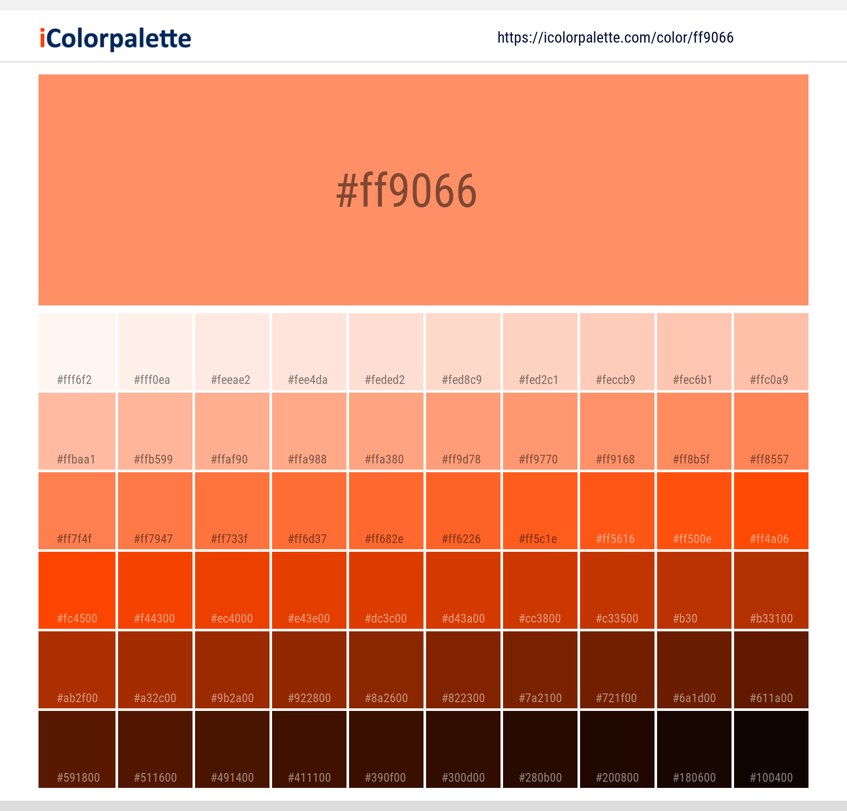 Pink Orange Color | ff9066 information | Hsl | Rgb | Pantone