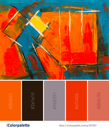 Color palette with colorful paint swatches for art and painting