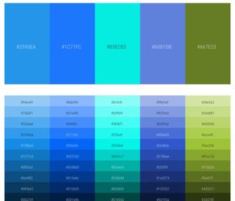 Blue – Azure Radiance – Dodger Blue – Cyan / Aqua – Cyan / Aqua Color  scheme