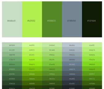 shades of lime green Color Palette
