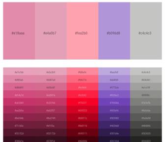 Color Palette With Five Shade Spicy Pink Froly Cornflower Lilac