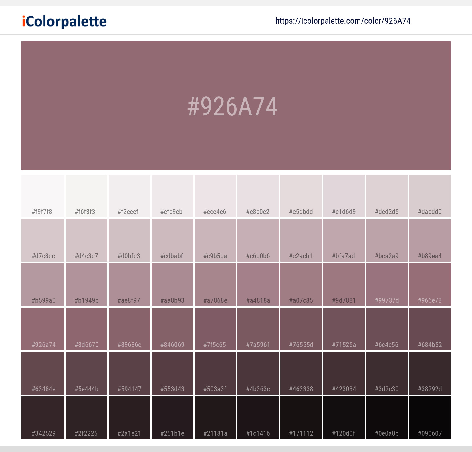 Pantone P 79-9 C Color | Hex color Code #926A74 information | Hsl